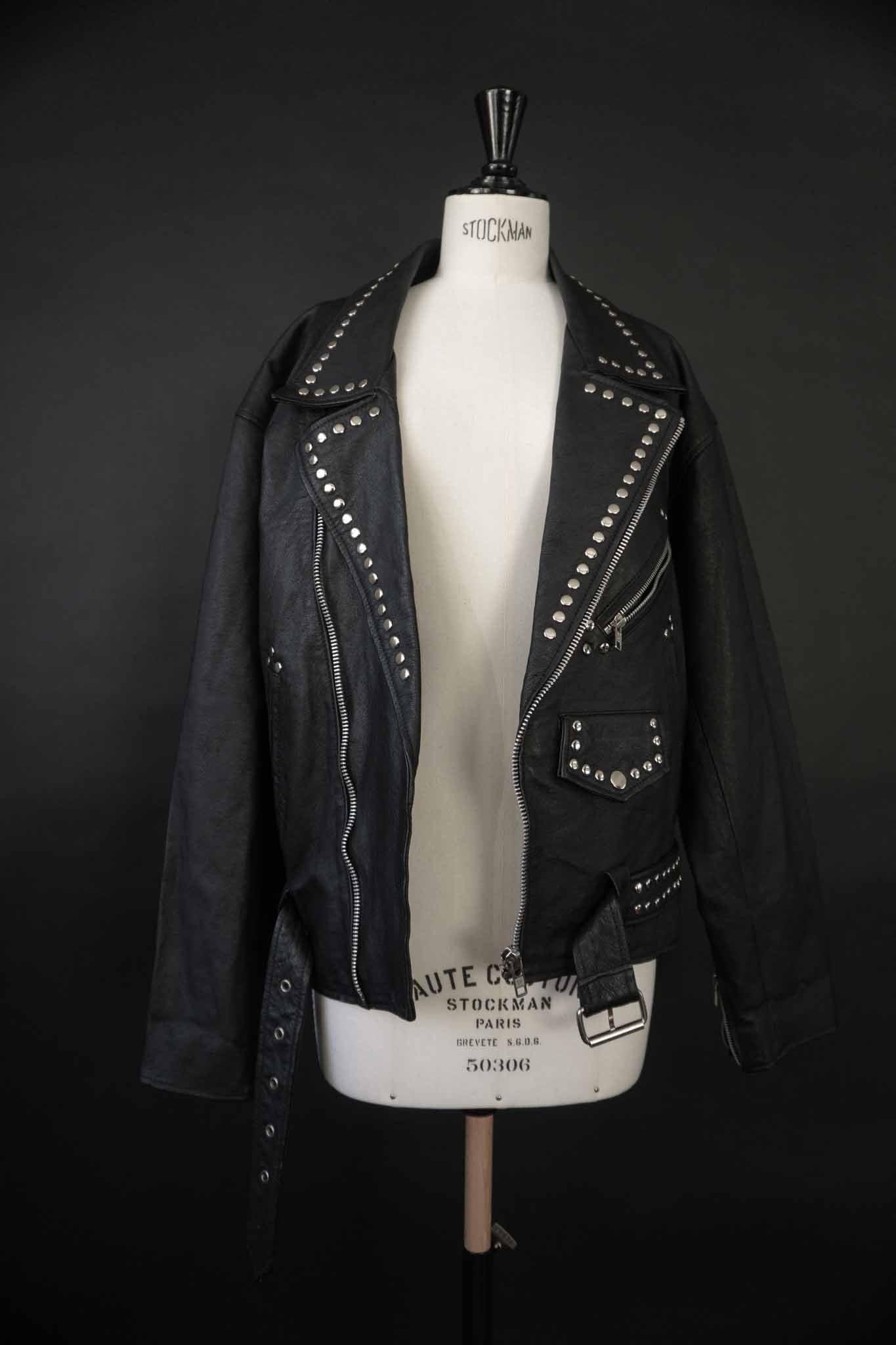 Vintage 80s Biker Lederjacke mit Nieten – theplaincircle vintage