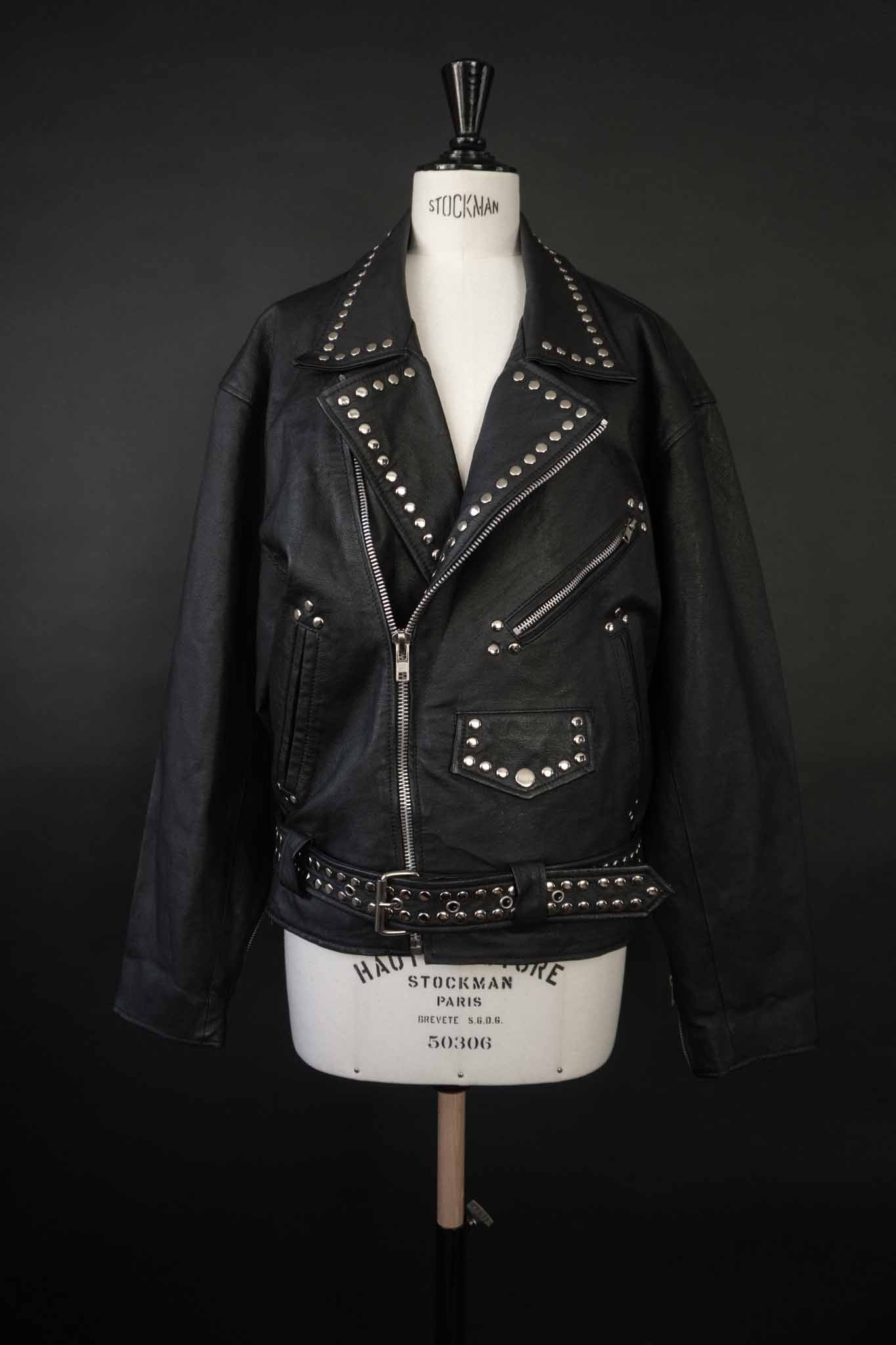 Vintage 80s Biker Lederjacke mit Nieten – theplaincircle vintage