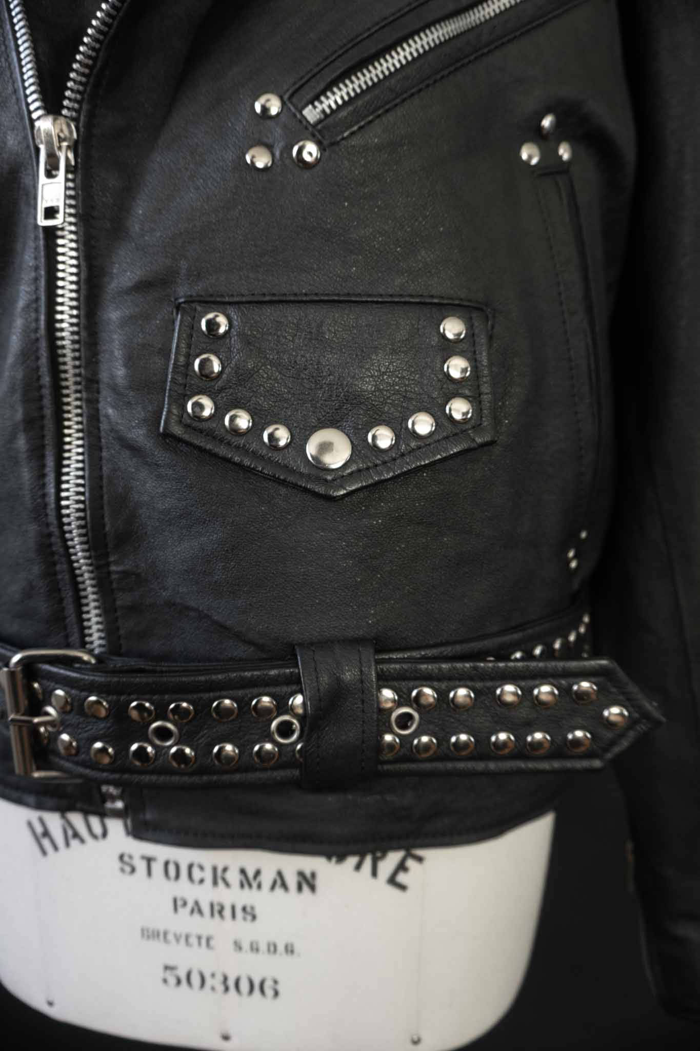 Vintage 80s Biker Lederjacke mit Nieten – theplaincircle vintage