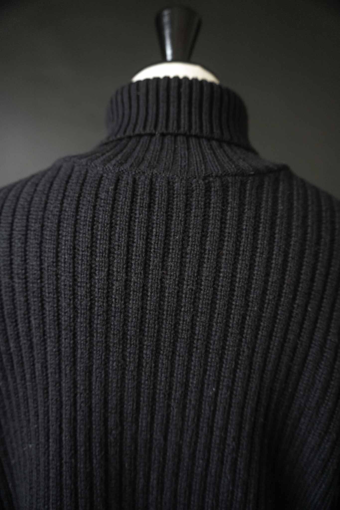 Vintage 90s Pullover Schwarz Rippstrick-Rollkragenpullover  – theplaincircle vintage