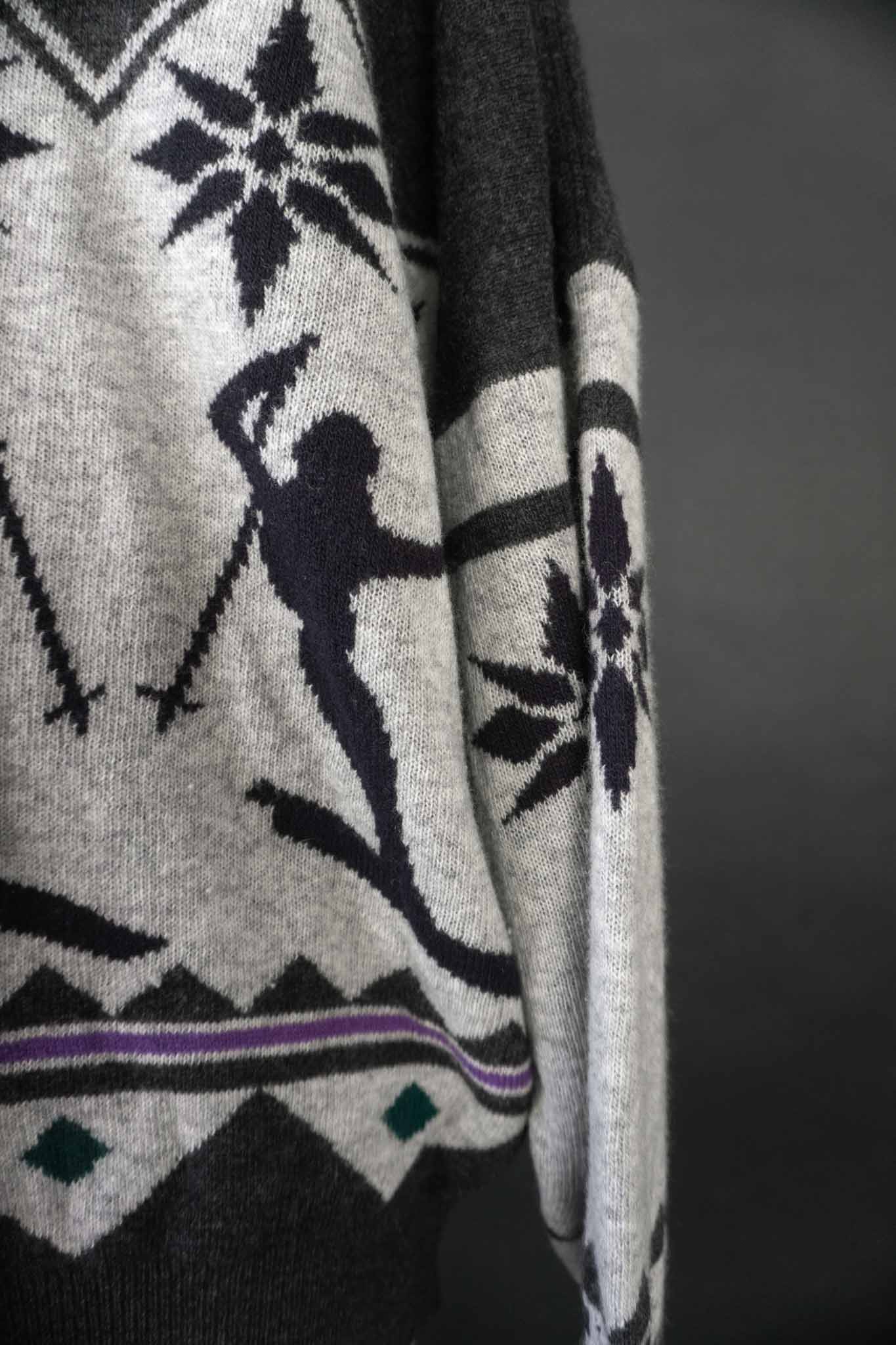Vintage Les Copains Wollpullover mit Skimotiv – theplaincircle vintage