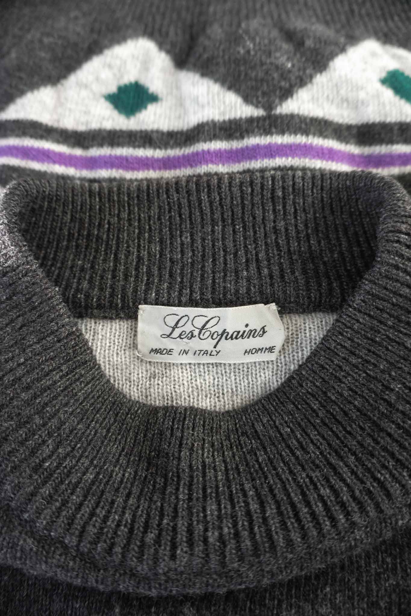 Vintage Les Copains Wollpullover mit Skimotiv – theplaincircle vintage