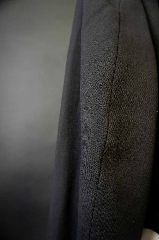 schwarzer vintage military blazer mit goldenen knöpfen aus reiner schurwolle