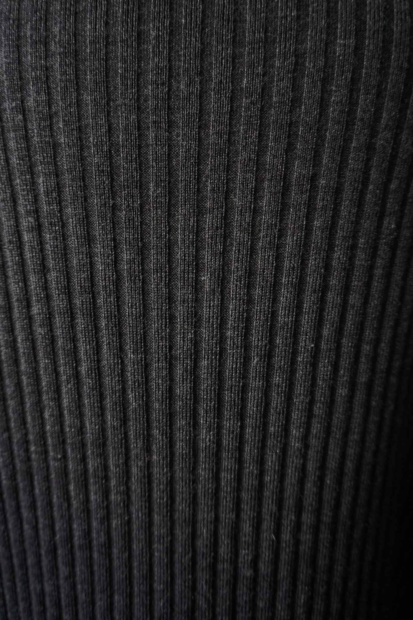 Graue gerippte Vintage Strickjacke