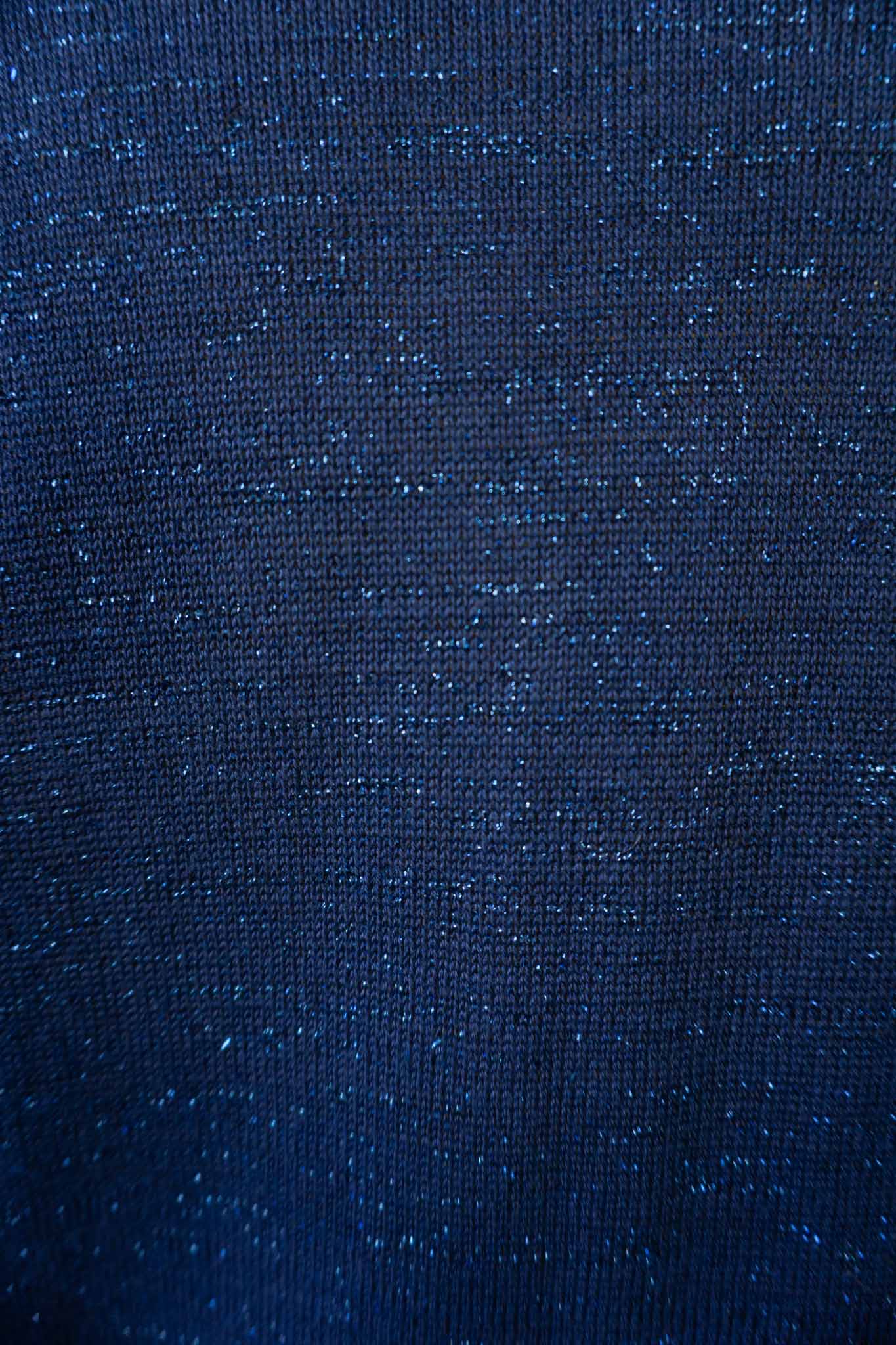 Vintage blue Lurex knit cardigan with subtle shimmer 
