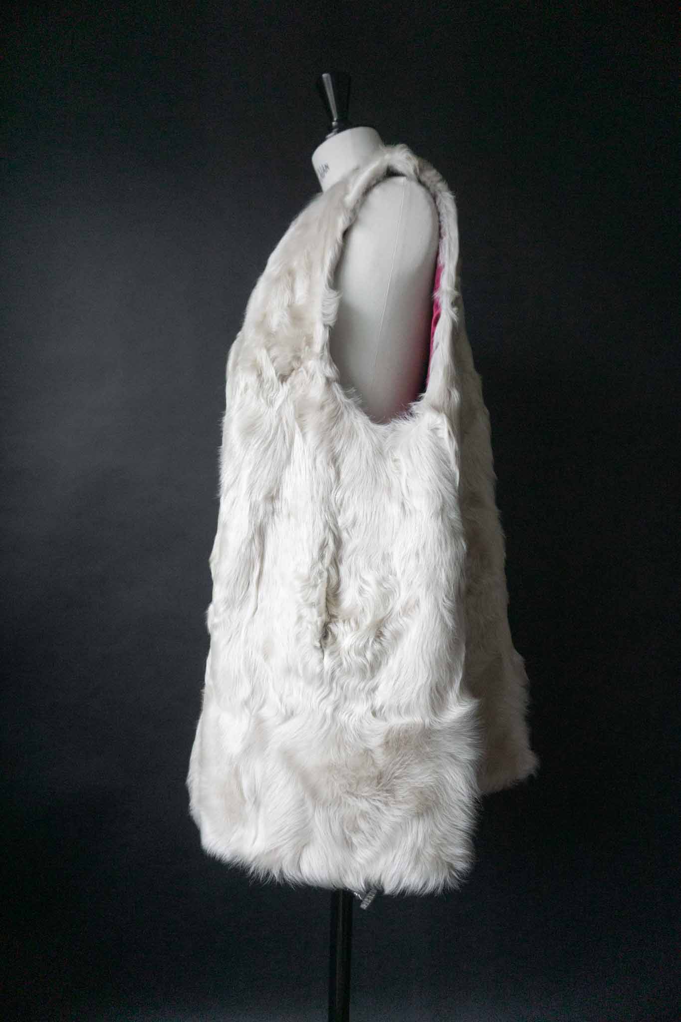 Vintage Pelzweste Lammfell, Creme, M–XL theplaincircle vintage