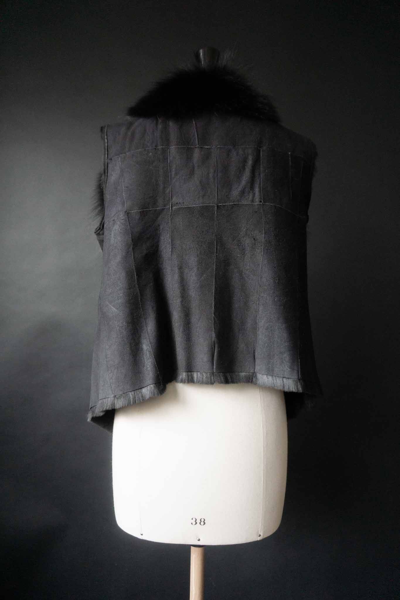 Vintage Pelzweste Nerz, Schwarz, XS–M theplaincircle vintage