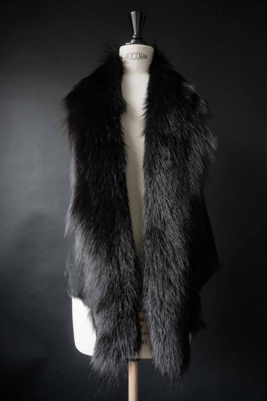 Vintage Pelzweste Nerz, Schwarz, XS–M theplaincircle vintage