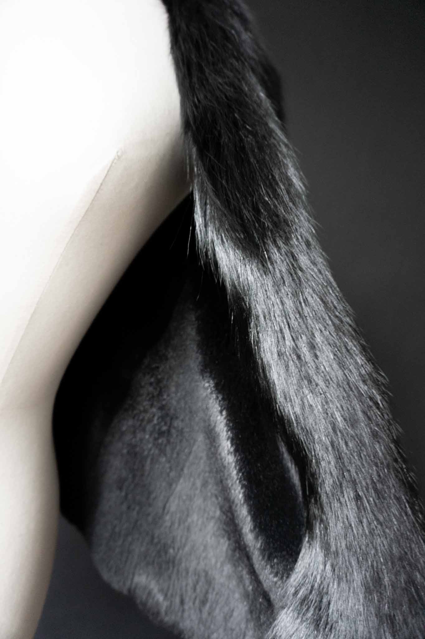 Vintage Pelzweste Nerz, Schwarz, XS–M theplaincircle vintage