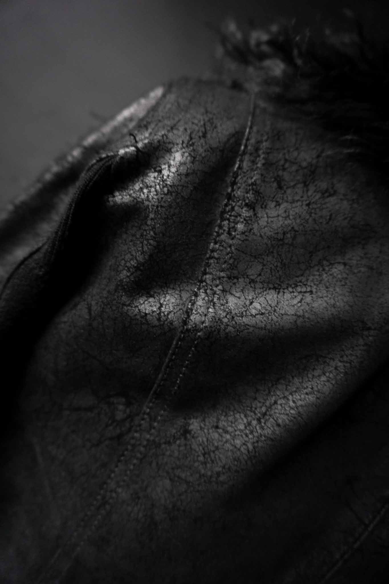 Vintage Y2K Lederjacke mit großem Shearling-Kragen, S–M theplaincircle vintage