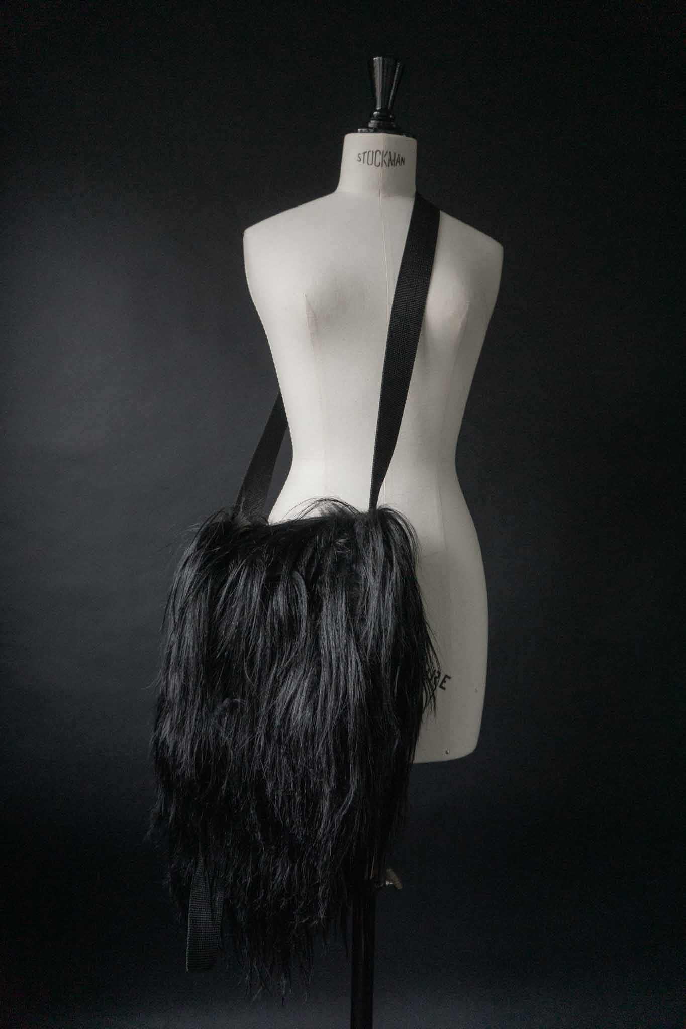 Vintage Tasche Shearling Schwarz theplaincircle vintage