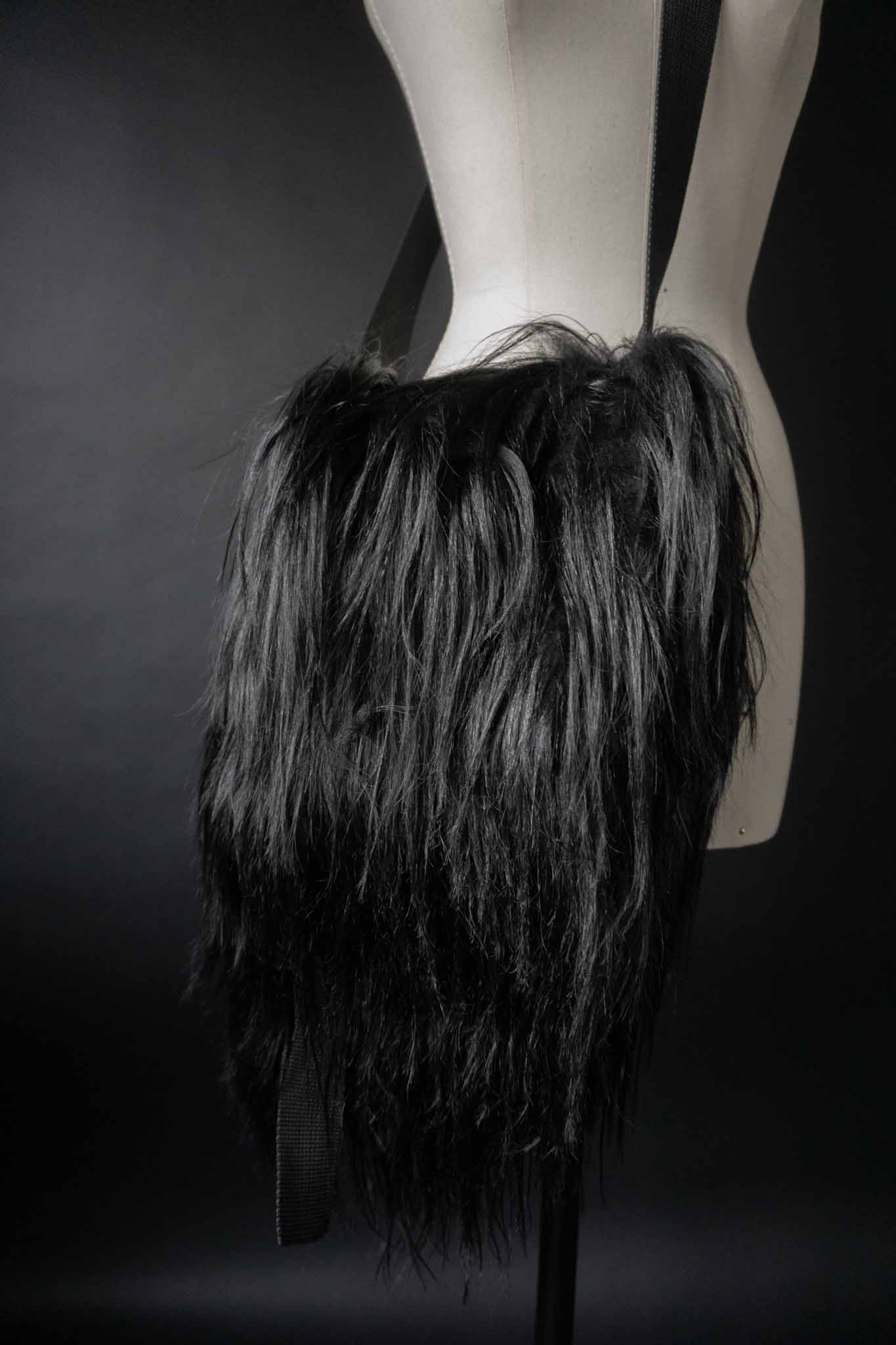 Vintage Tasche Shearling Schwarz theplaincircle vintage