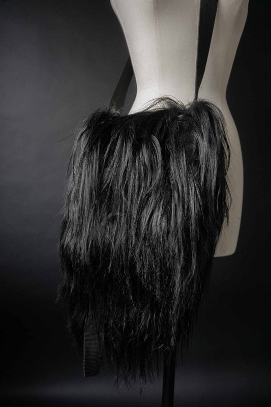 Vintage Tasche Shearling Schwarz theplaincircle vintage