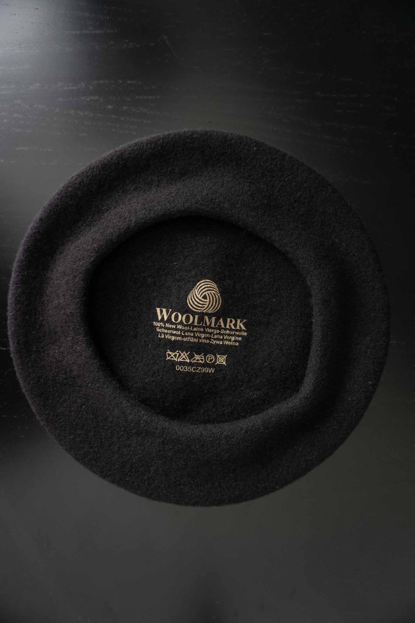 Vintage Woll-Baret Schurwolle, Schwarz theplaincircle vintage