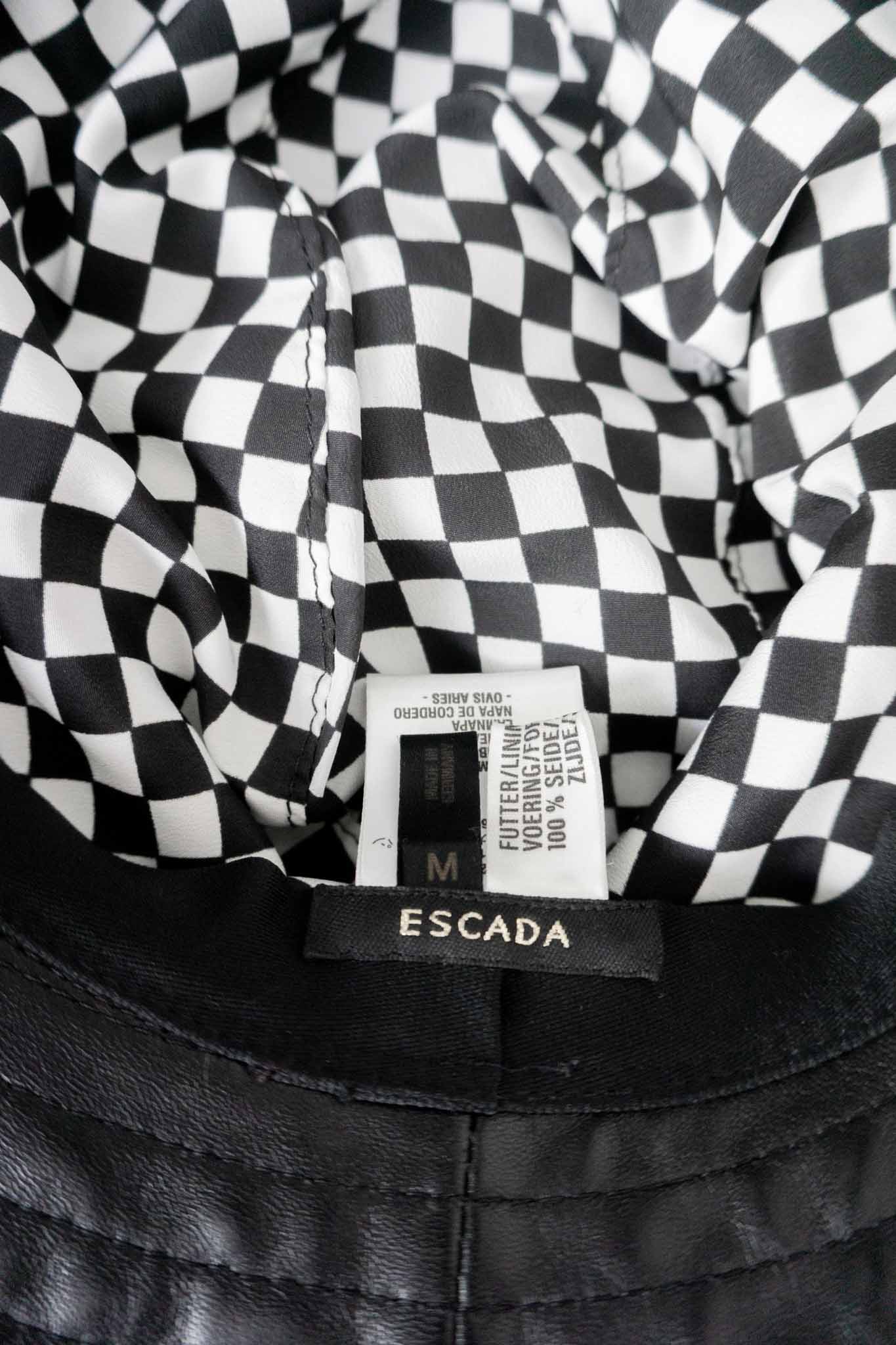 Escada Vintage Lederhut schwarz – 80s Designer theplaincircle vintage