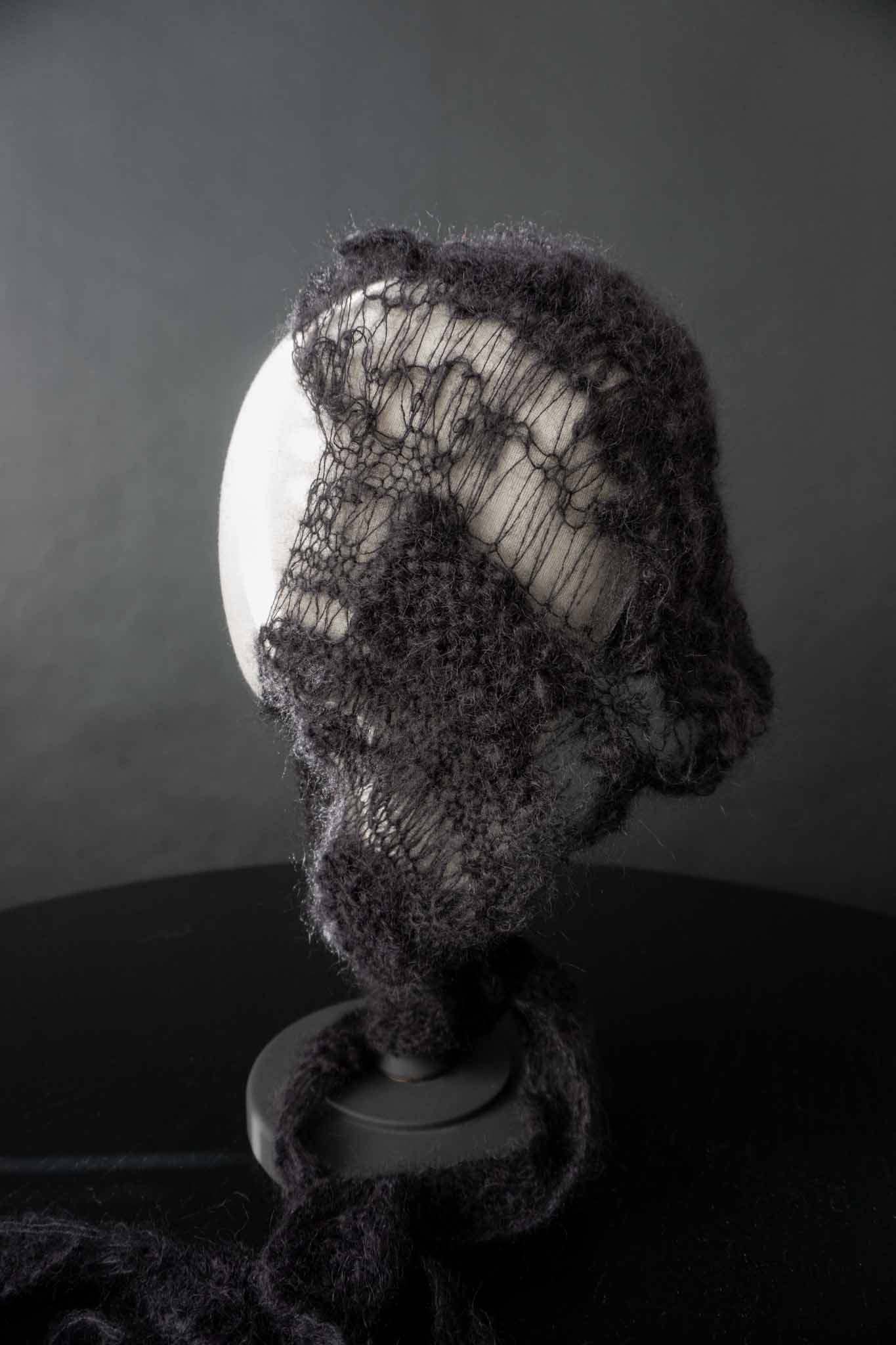 Handmade witchy Schalmütze Seide-Mohair theplaincircle vintage