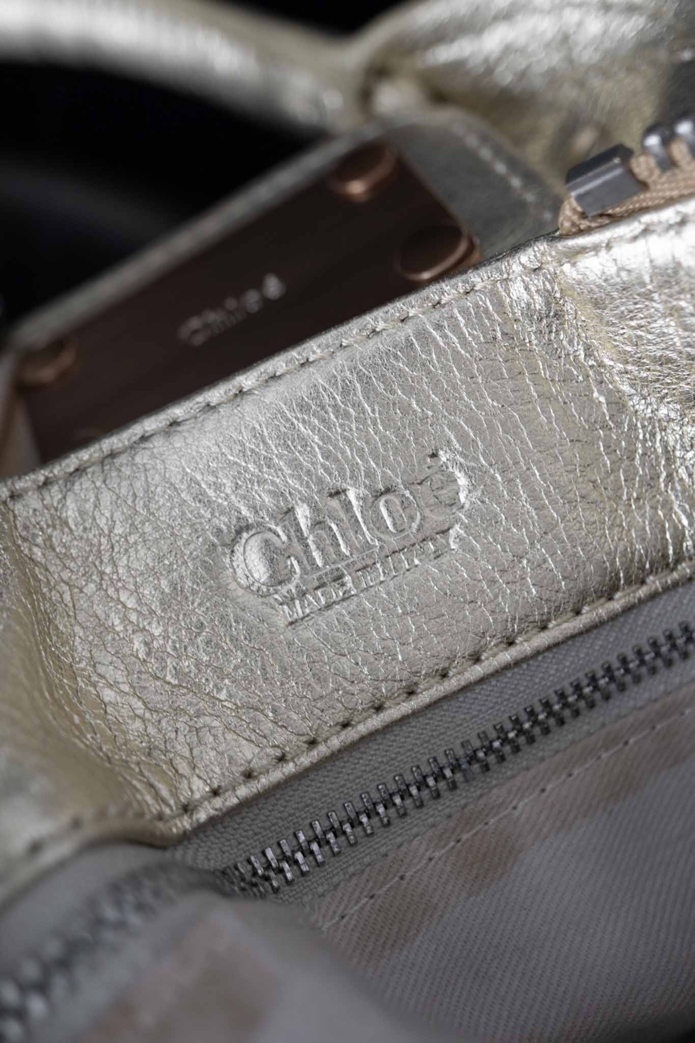 Chloé Paddington Bag Metallic Gold Y2K Designer Tasche aus Echtleder theplaincircle vintage