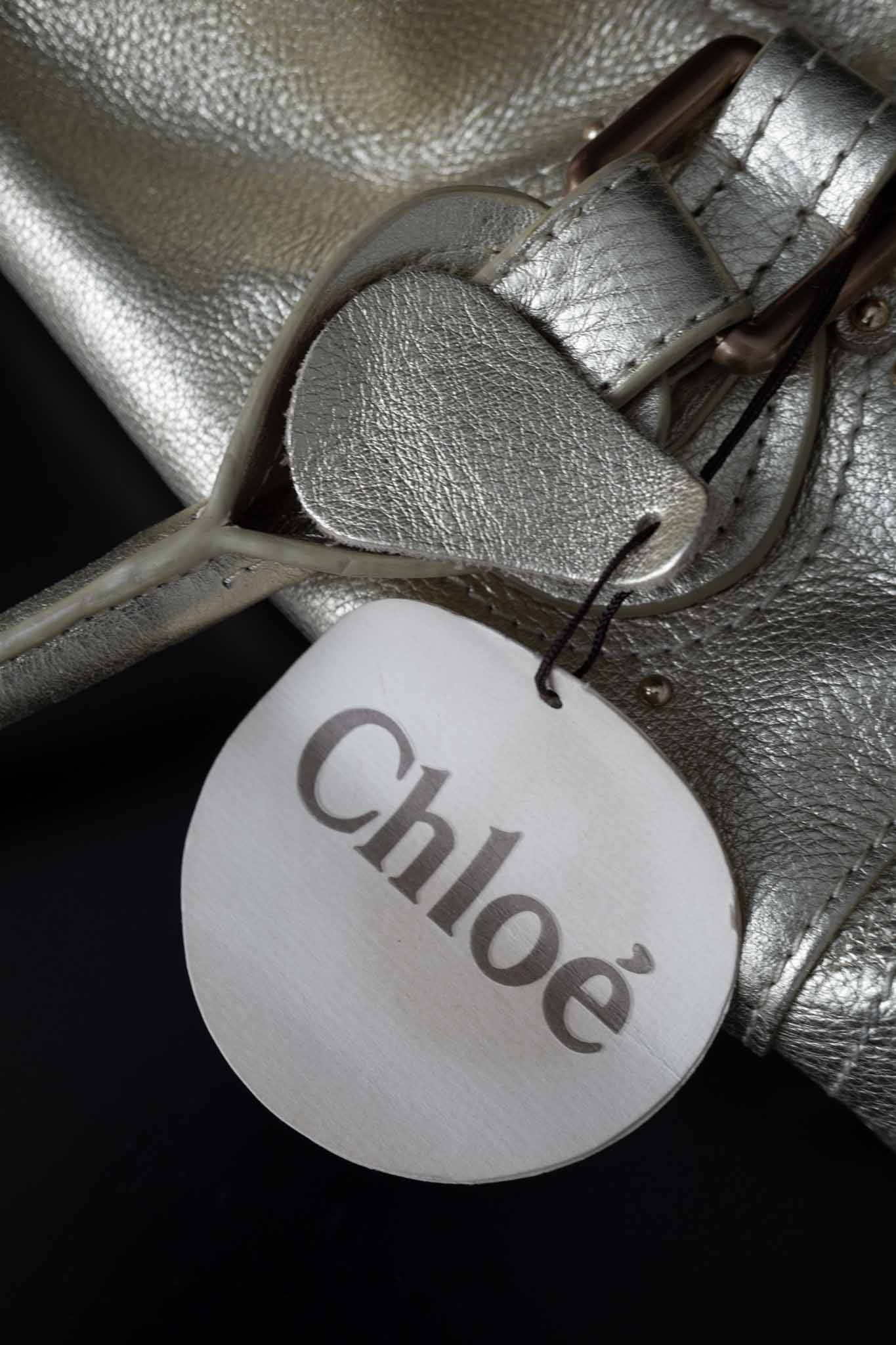 Chloé Paddington Bag Metallic Gold Y2K Designer Tasche aus Echtleder theplaincircle vintage