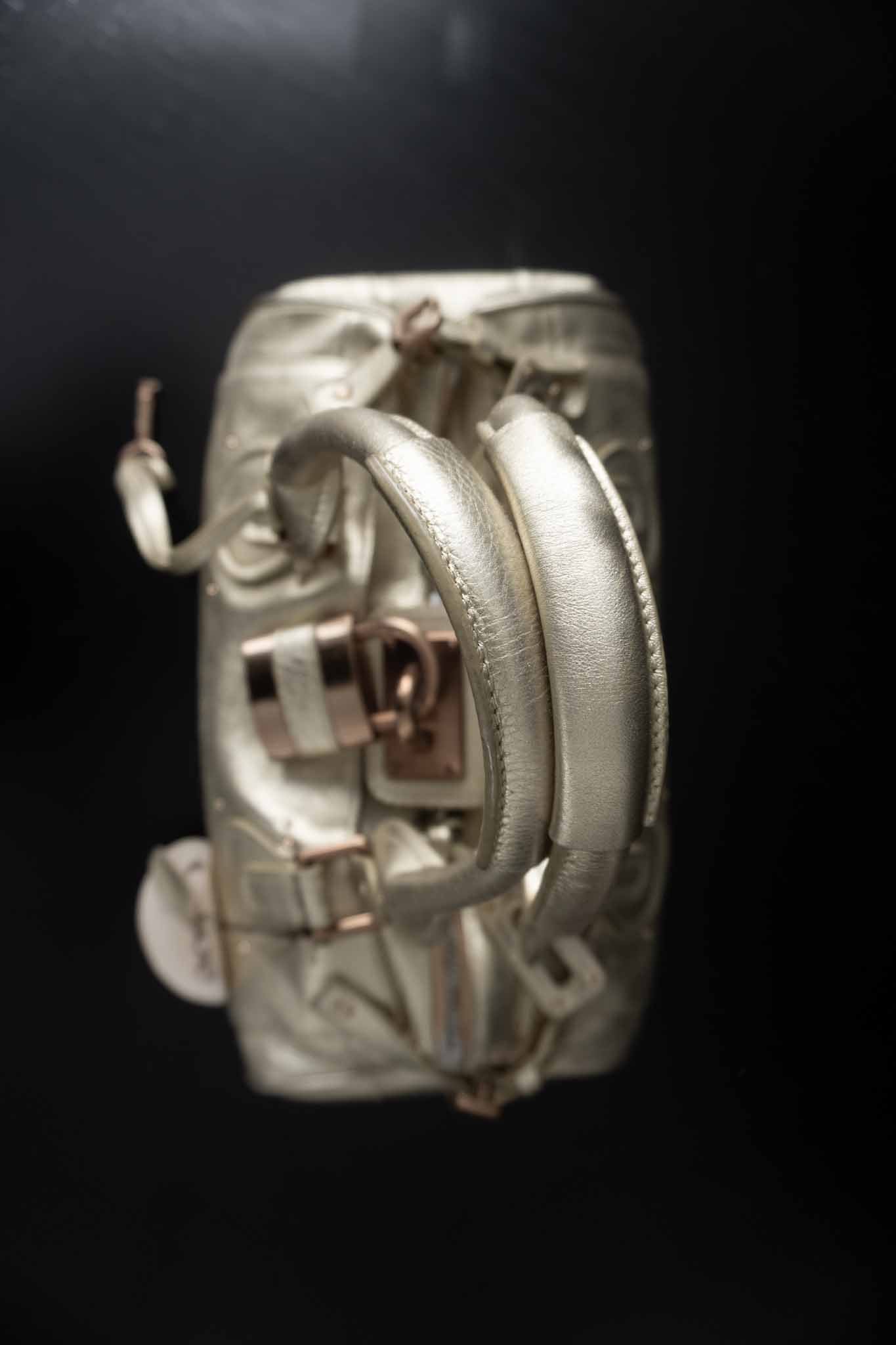 Chloé Paddington Bag Metallic Gold Y2K Designer Tasche aus Echtleder theplaincircle vintage