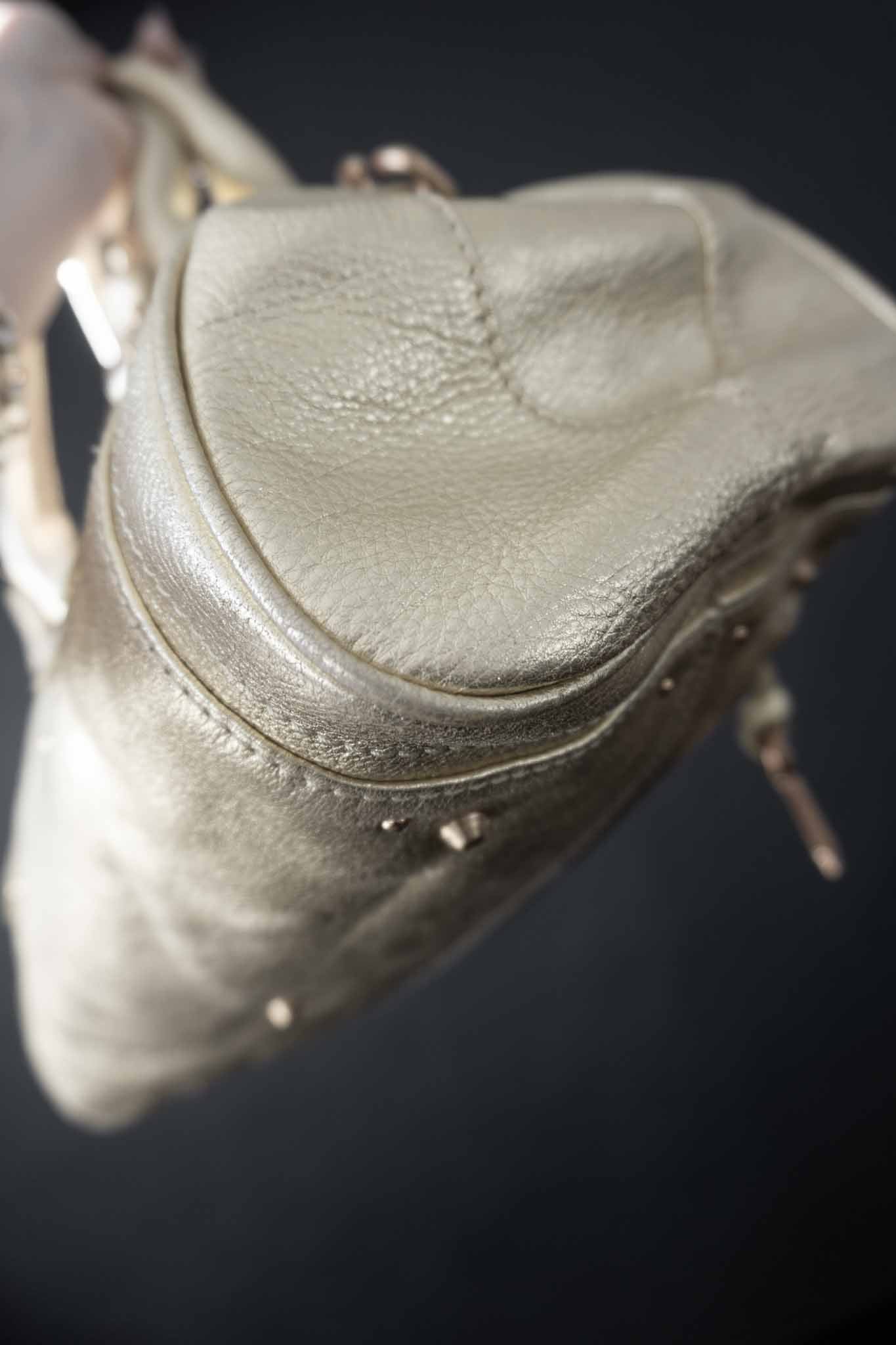 Chloé Paddington Bag Metallic Gold Y2K Designer Tasche aus Echtleder theplaincircle vintage