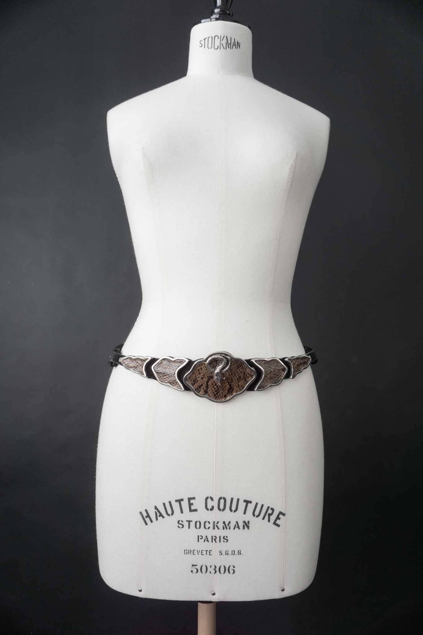 Vintage Snake Belt mit Lederdetails – Gothic Western Statement Piece theplaincircle vintage