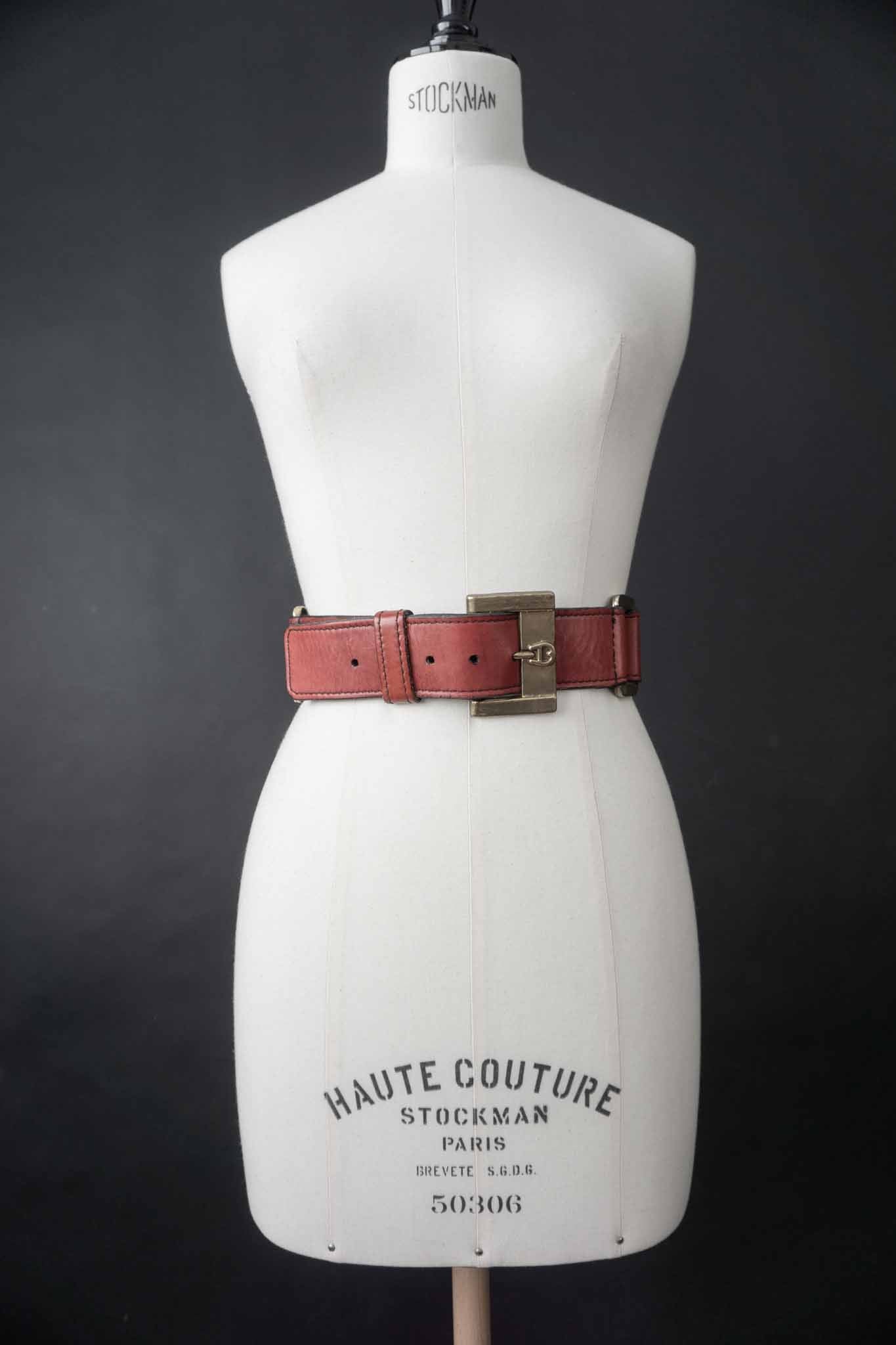 Vintage Aigner Ledergürtel Rot, S–M theplaincircle vintage