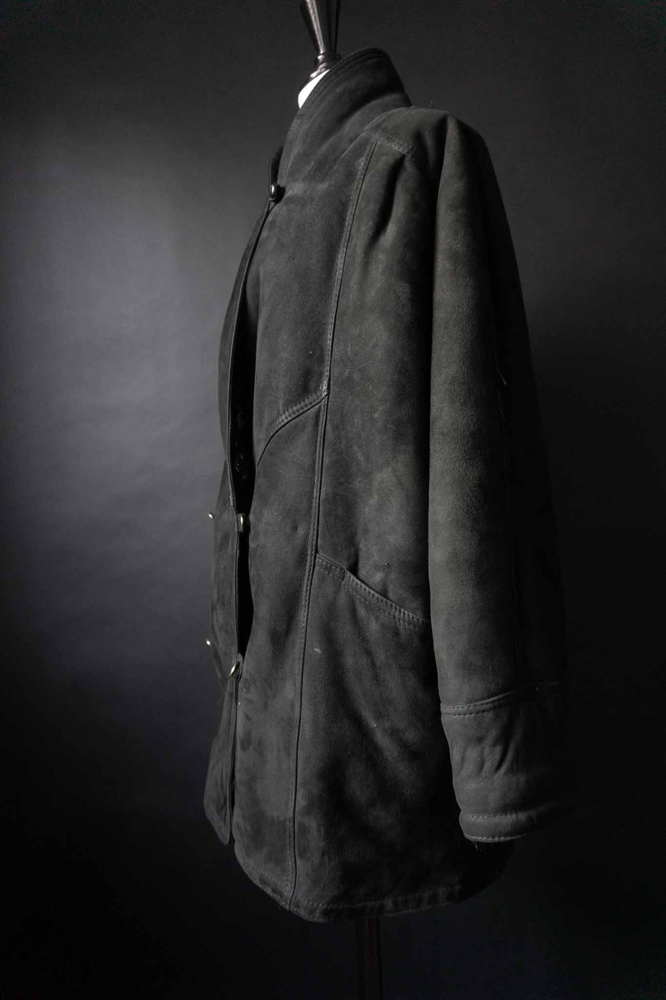 Vintage Lammfell Mantel, Schwarz, S–M theplaincircle vintage