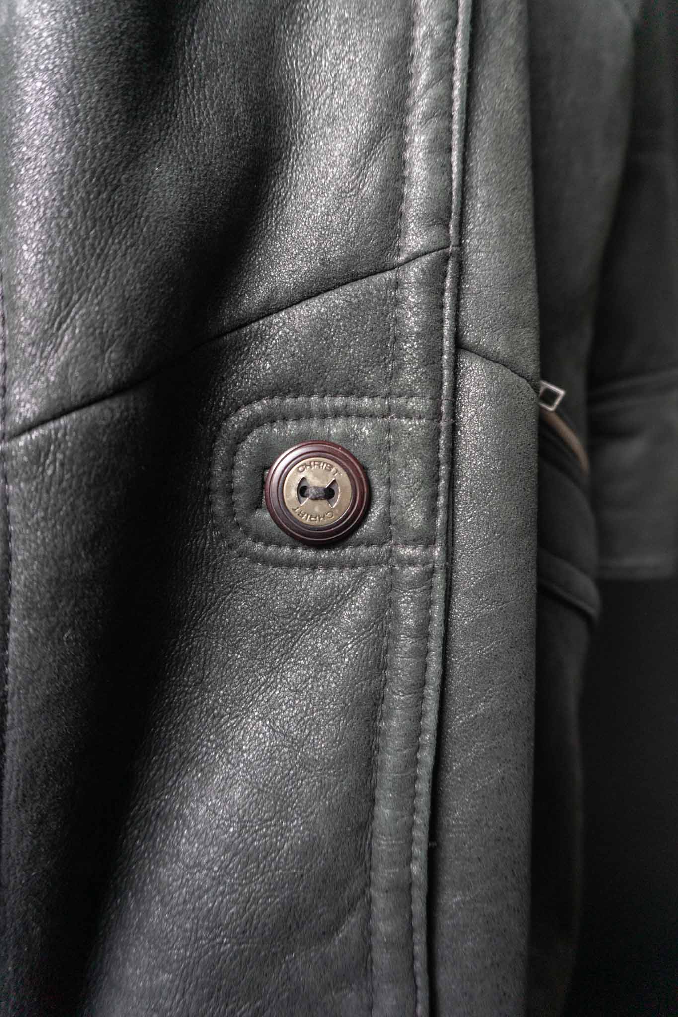 Vintage Lammfell Mantel Christ, Schwarz, S–M theplaincircle vintage