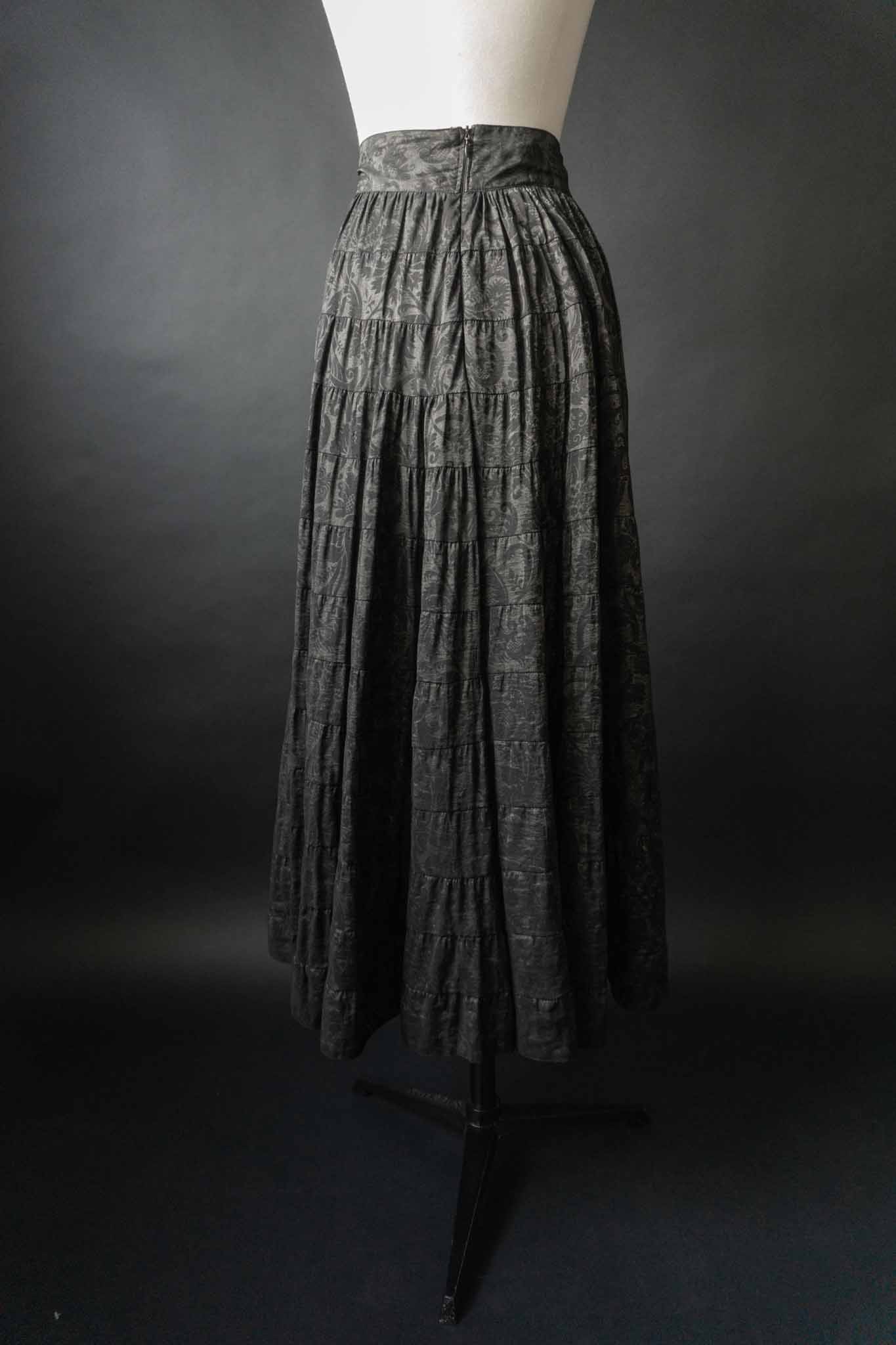 Vintage 80s Midirock, Floral, XS–S theplaincircle vintage