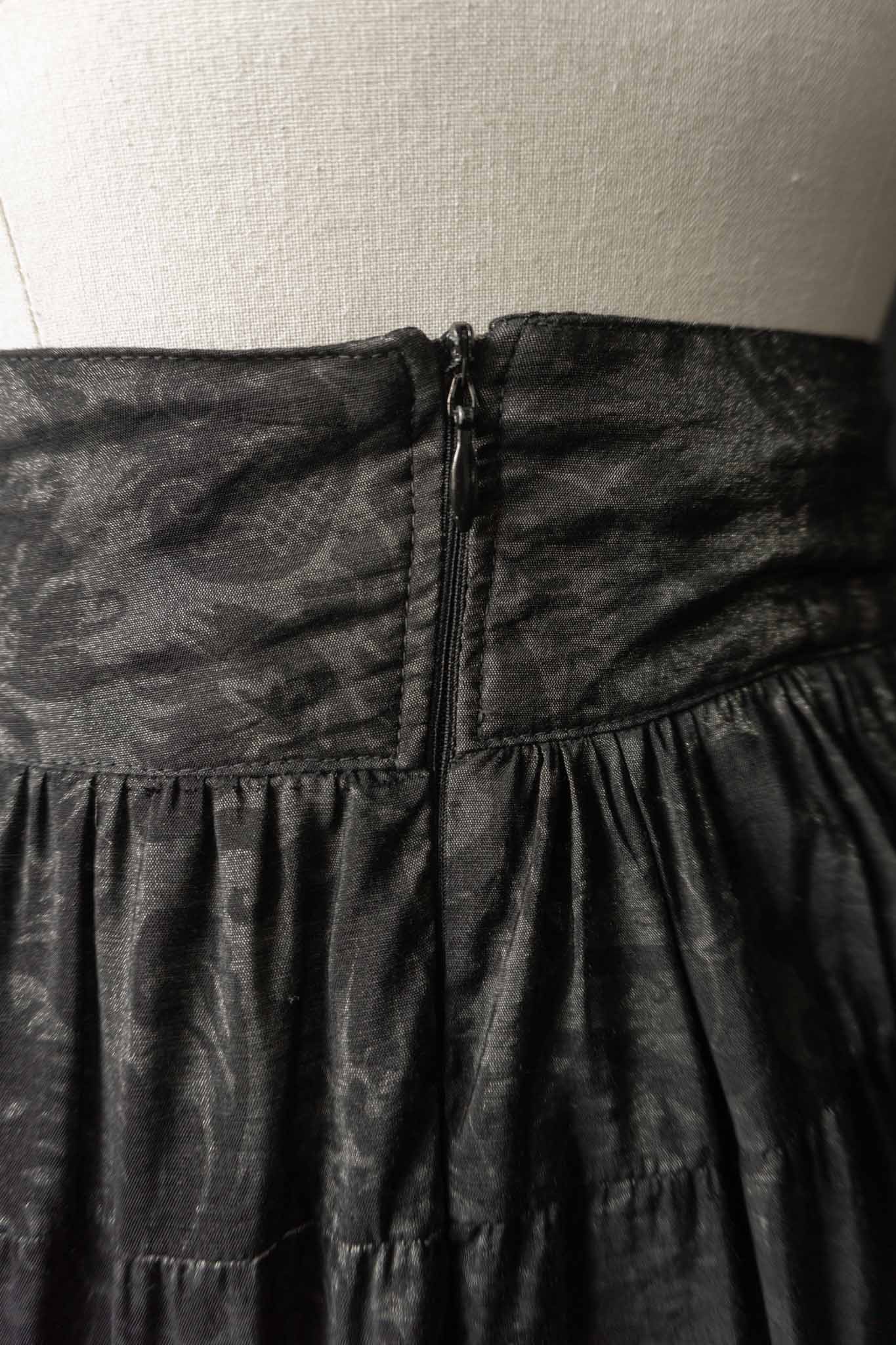 Vintage 80s Midirock, Floral, XS–S theplaincircle vintage