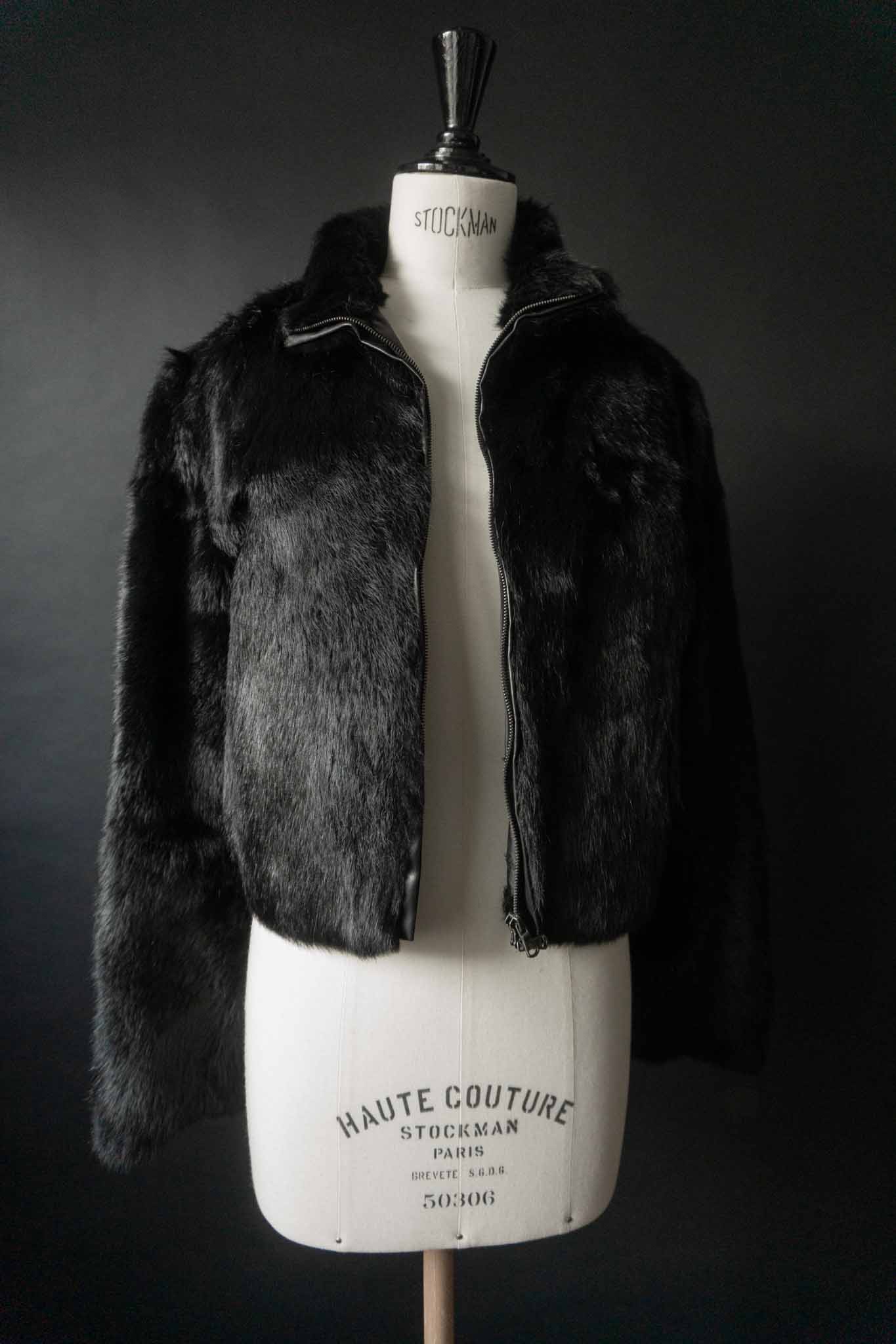 Vintage Pelzjacke Schwarz, XS–S theplaincircle vintage