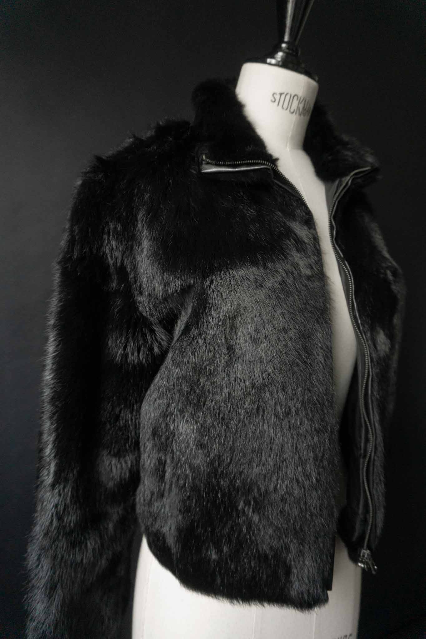 Vintage Pelzjacke Schwarz, XS–S theplaincircle vintage