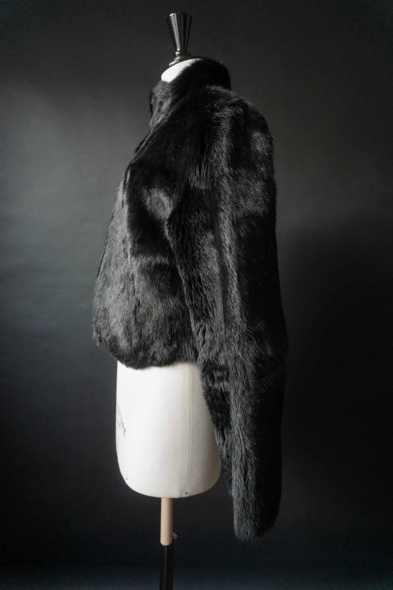 Vintage Pelzjacke Schwarz, XS–S theplaincircle vintage