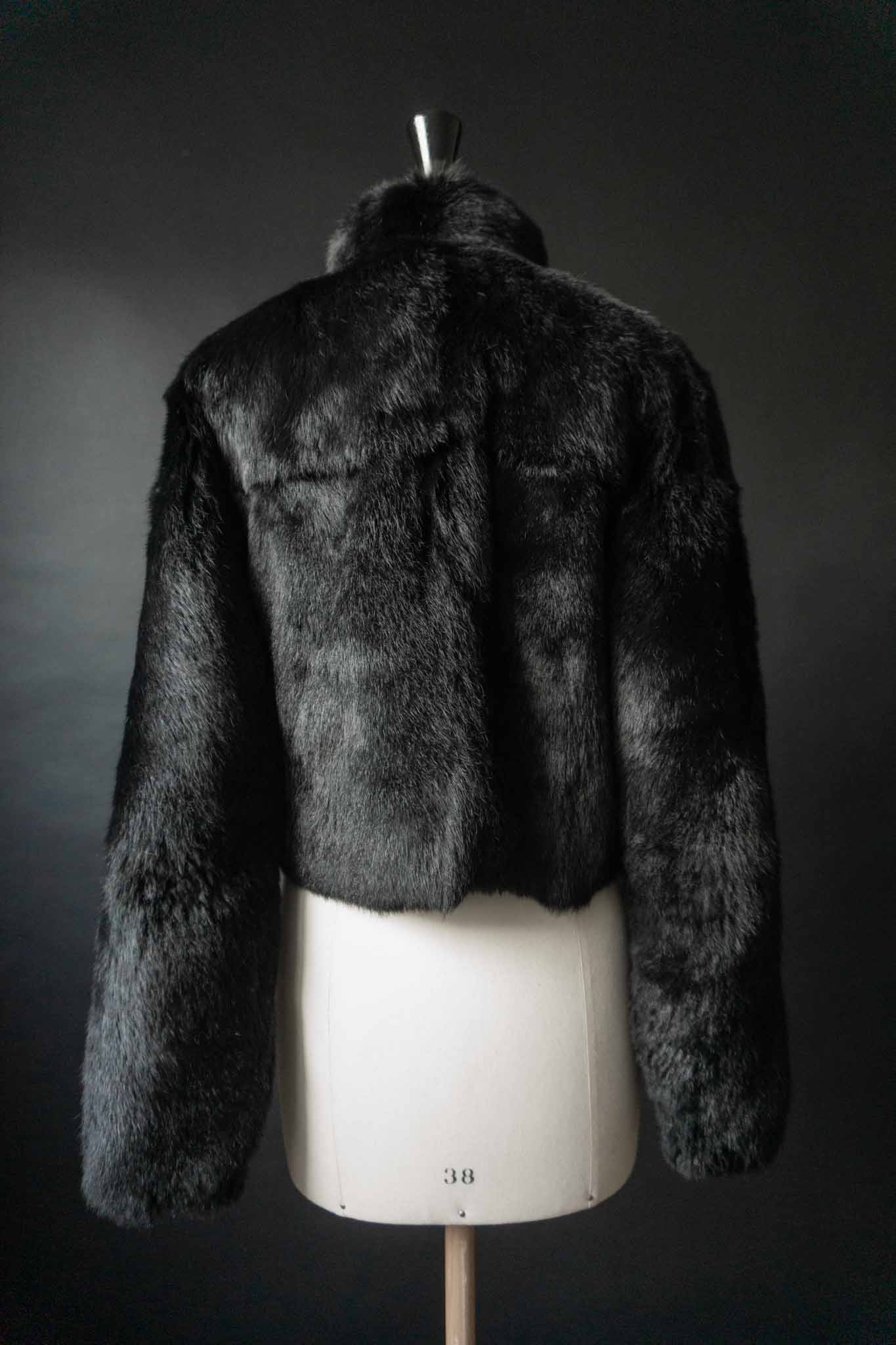 Vintage Pelzjacke Schwarz, XS–S theplaincircle vintage