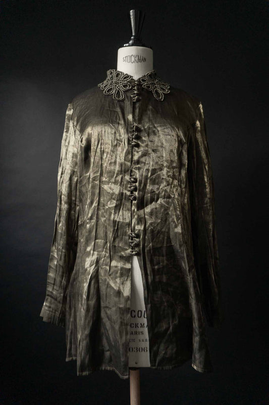 Vintage 80s Bluse Crinkle, S–M theplaincircle vintage