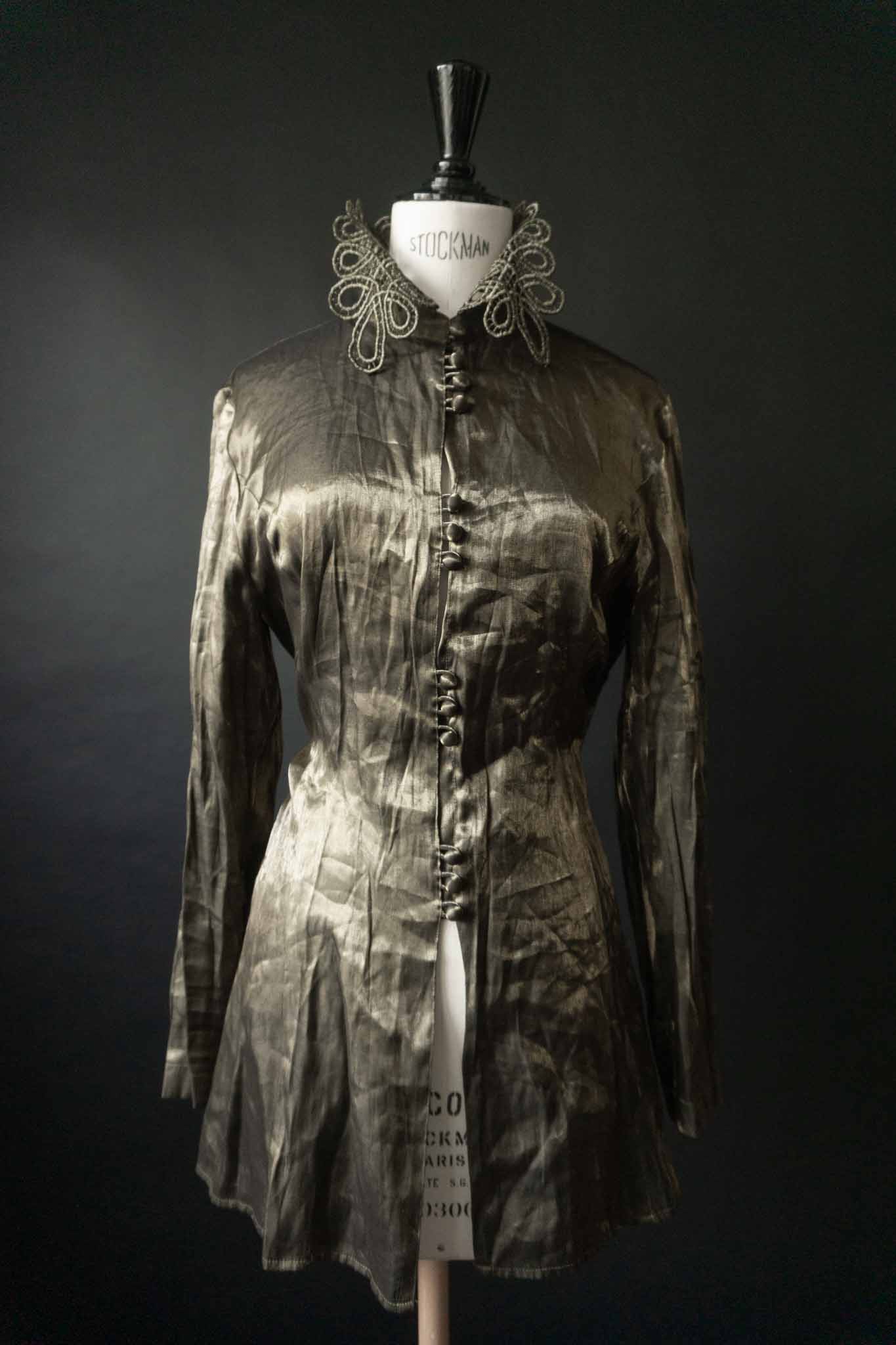 Vintage 80s Bluse Crinkle, S–M theplaincircle vintage