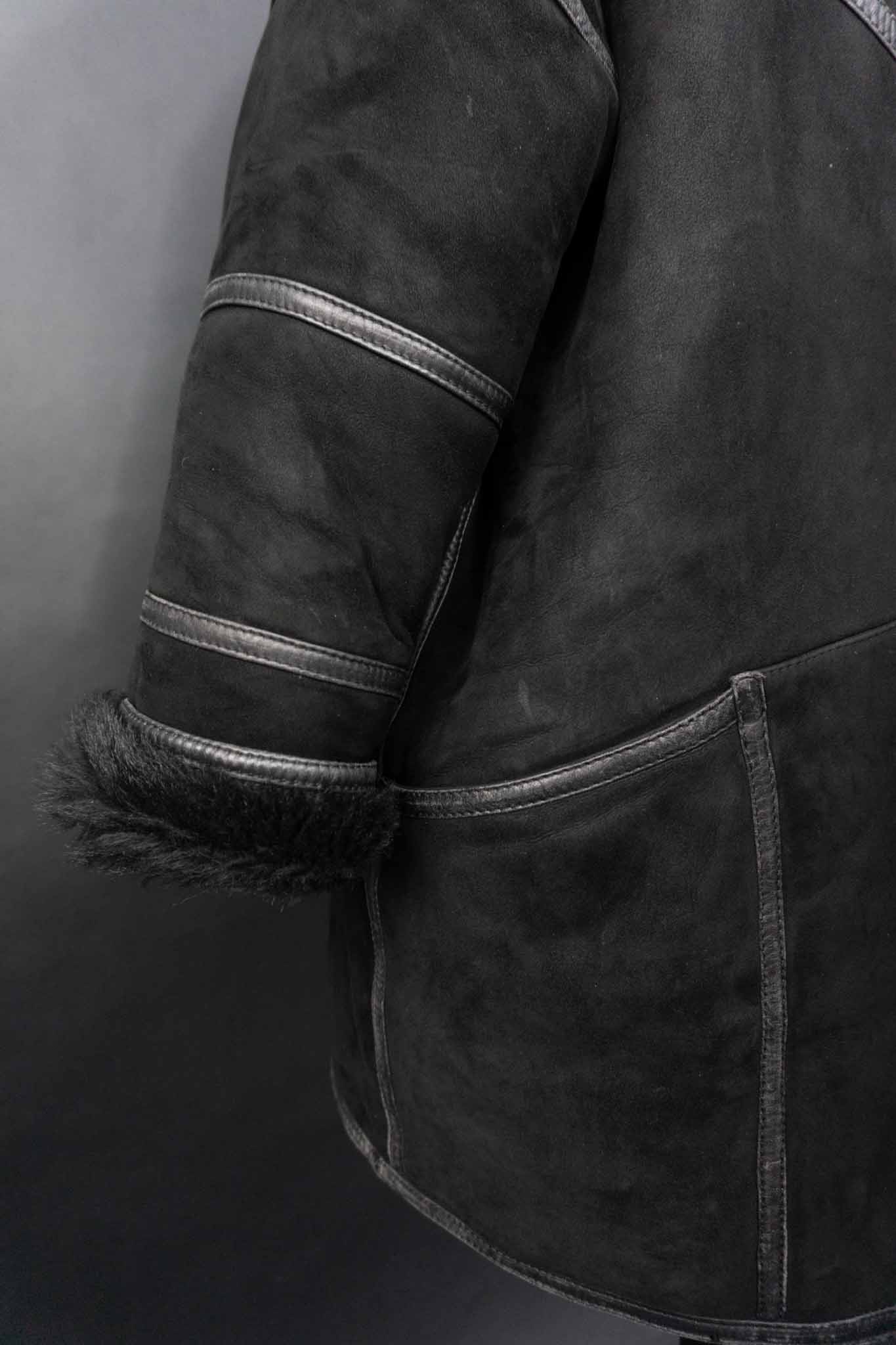 Vintage 80s Shearling Mantel, M–L