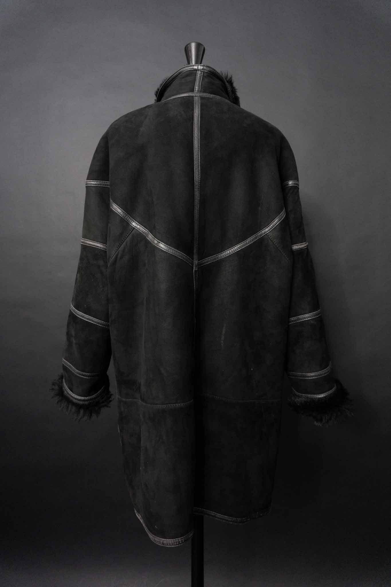 Vintage 80s Shearling Mantel, M–L