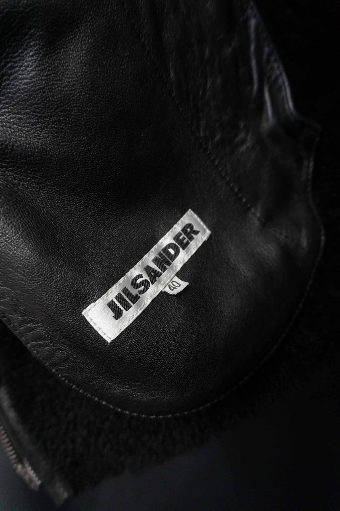 Vintage Jil Sander Shearling Bomberjacke aus den 90ern mit riri Reißverschluss