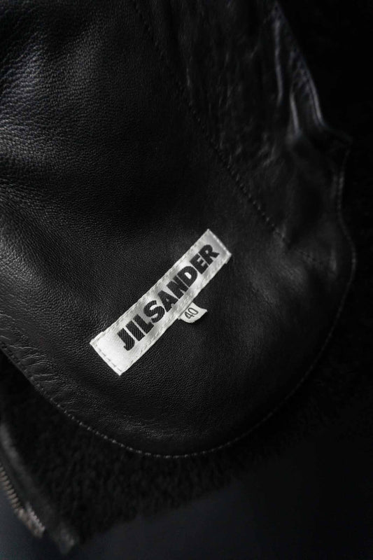 Vintage Jil Sander Shearling Bomberjacke aus den 90ern mit riri Reißverschluss