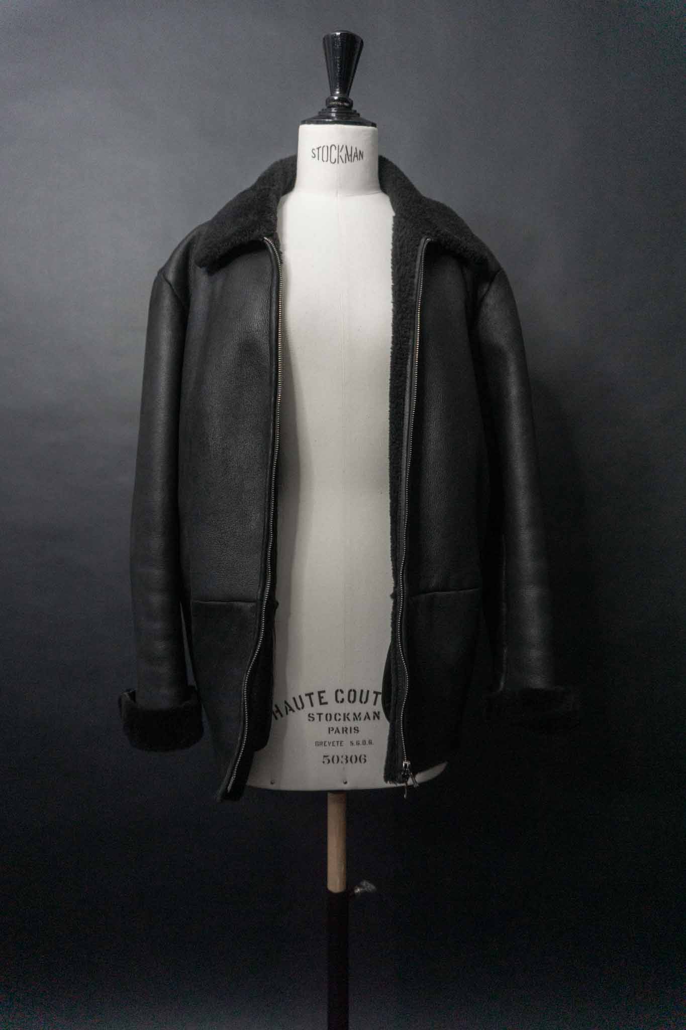 Vintage Jil Sander Shearling Bomberjacke aus den 90ern mit riri Reißverschluss