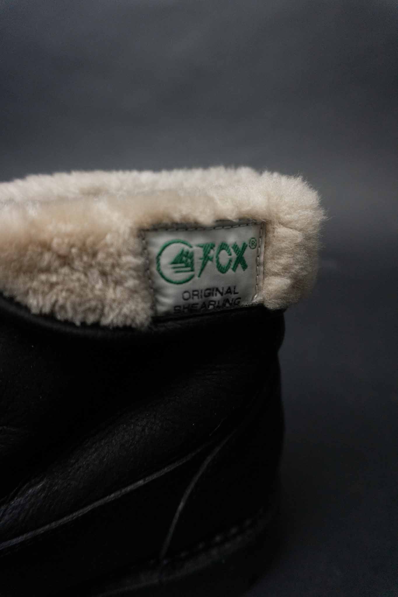 Vintage schwarze Shearling Boots aus Echtleder mit Lammfellfutter – 1980er Jahre