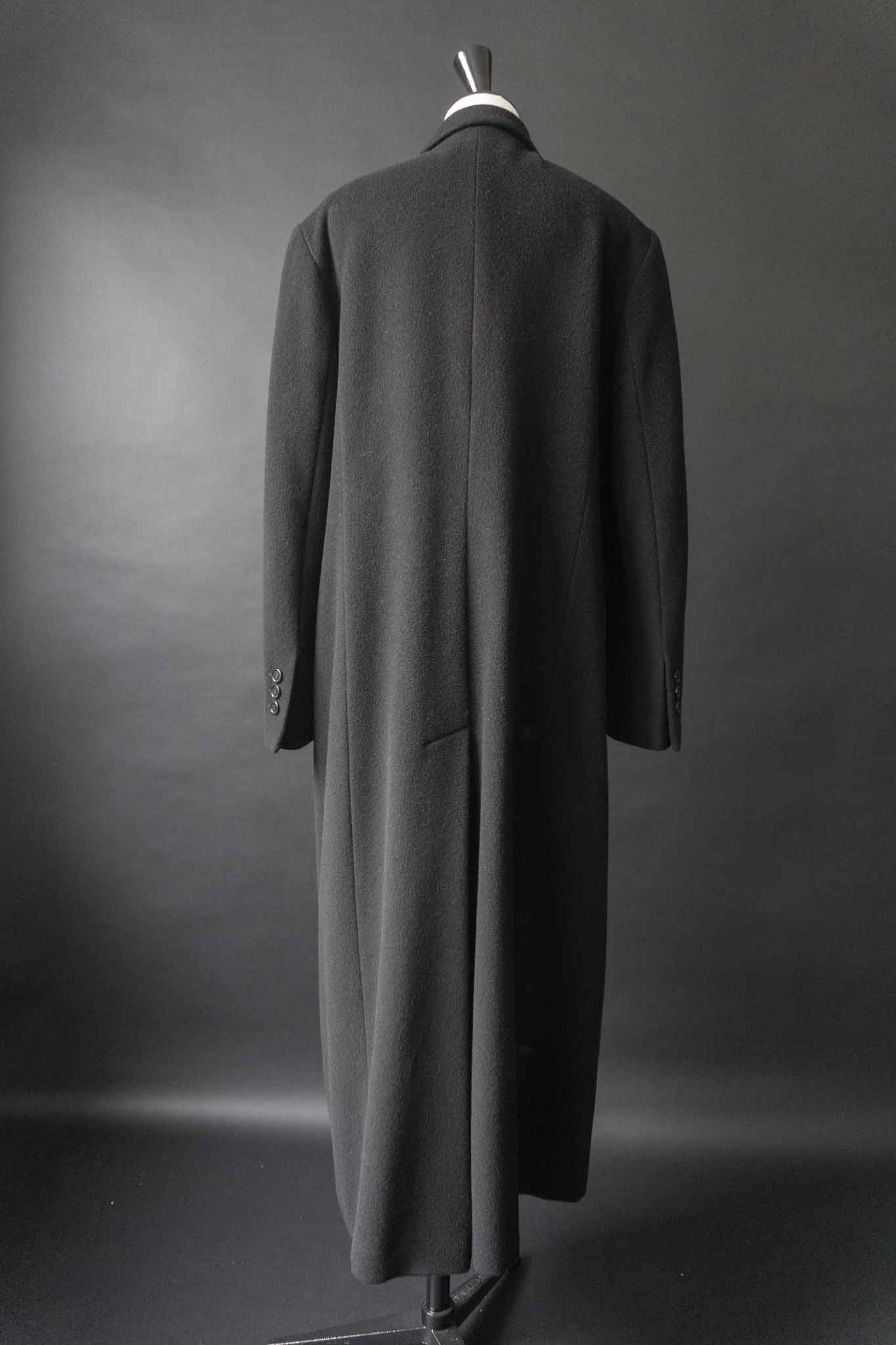 Schwarzer Vintage Wollmantel aus den 90ern mit klassischer Silhouette