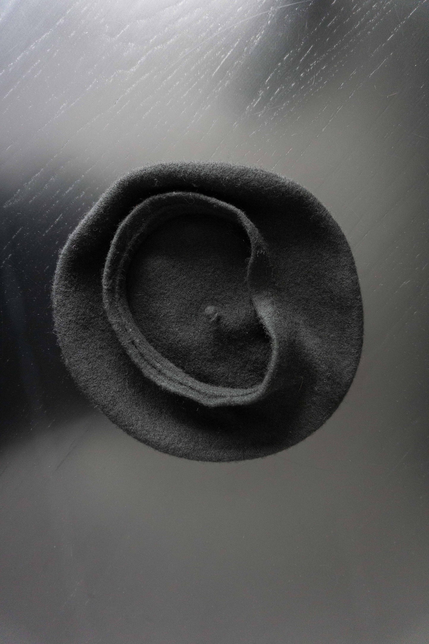 Vintage Baret, Wolle, Schwarz theplaincircle vintage