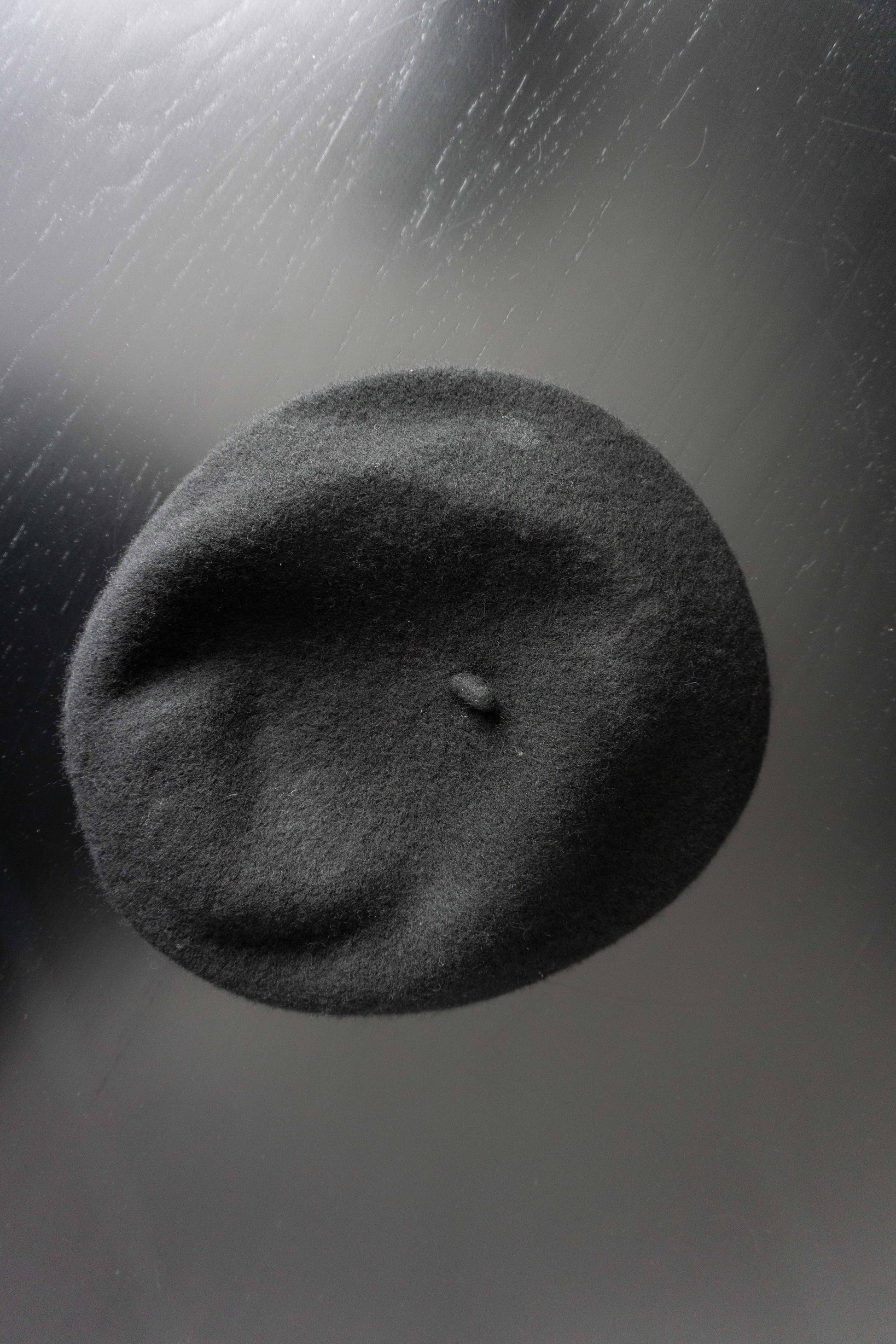 Vintage Baret, Wolle, Schwarz theplaincircle vintage