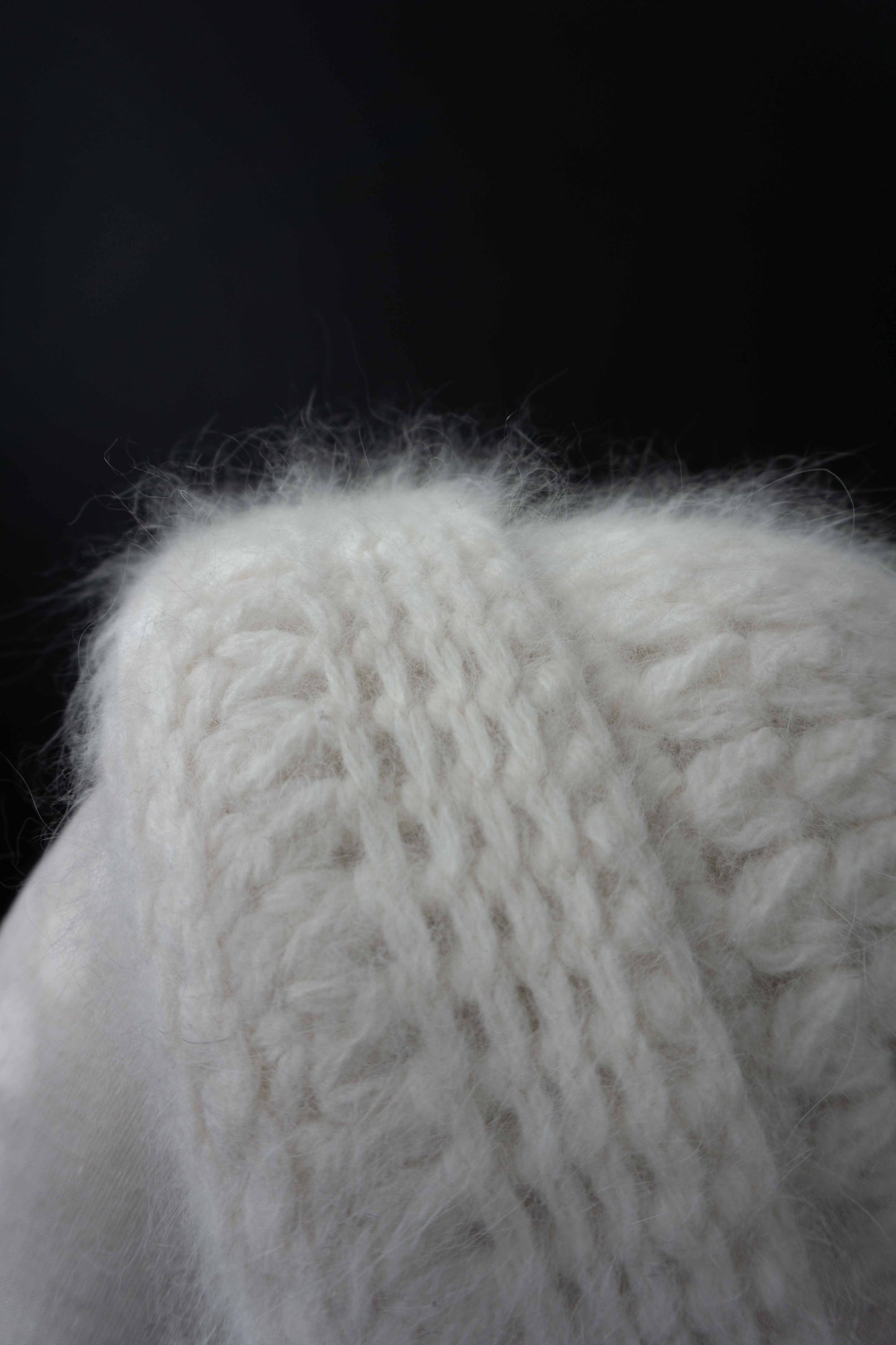 Vintage 80s Angora Mütze Weiß, S