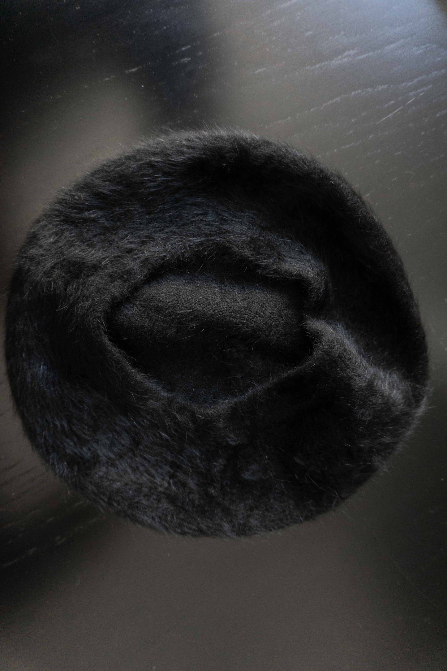 Vintage Baret, Angora, Schwarz, M theplaincircle vintage