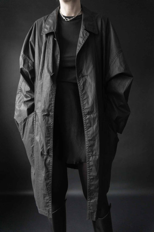 Schwarzer Avantgarde-Mantel von Doris Hartwich mit Reißverschlüssen