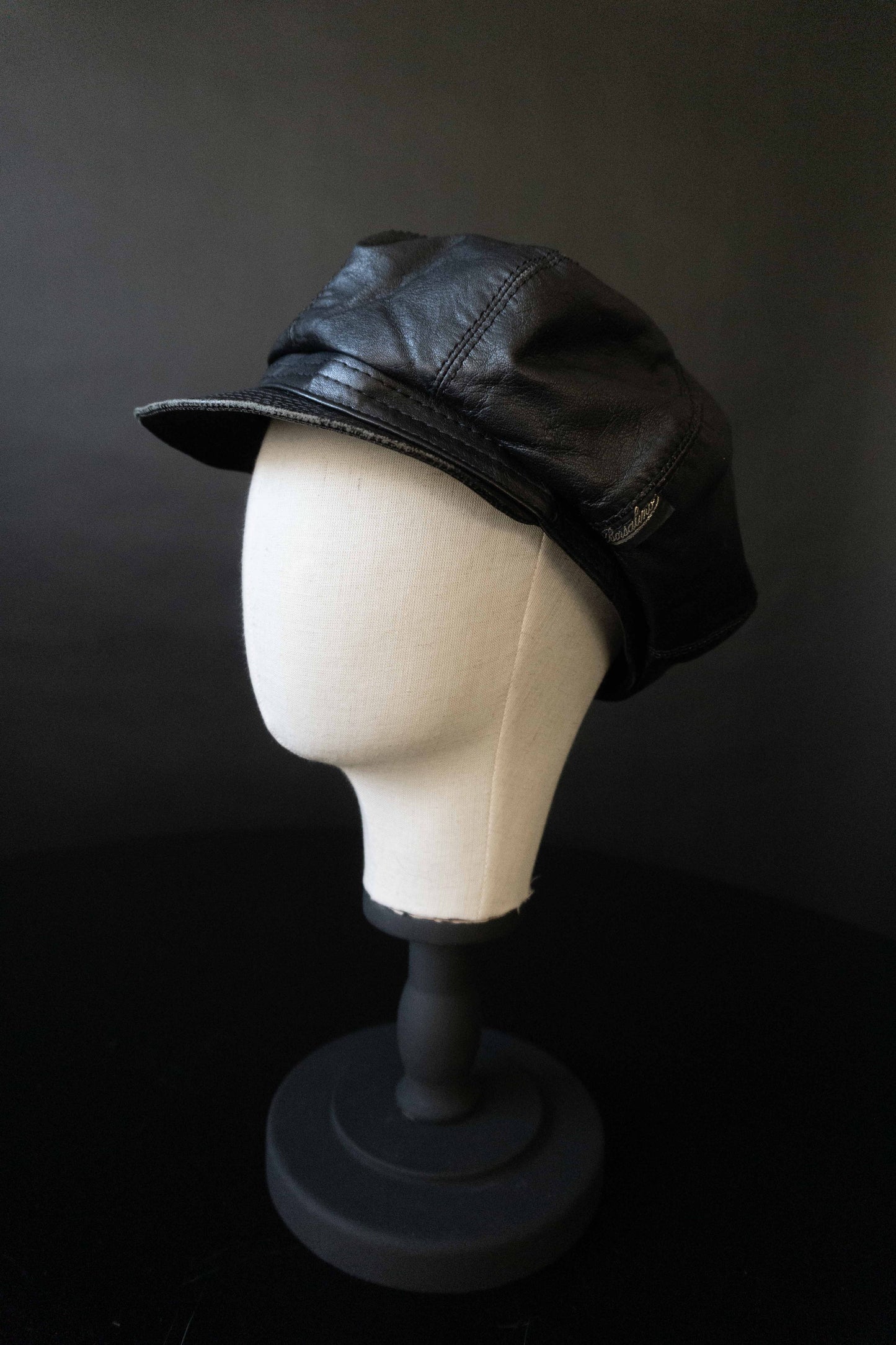 Vintage Borsalino Bakerboy Mütze Leder, L theplaincircle vintage