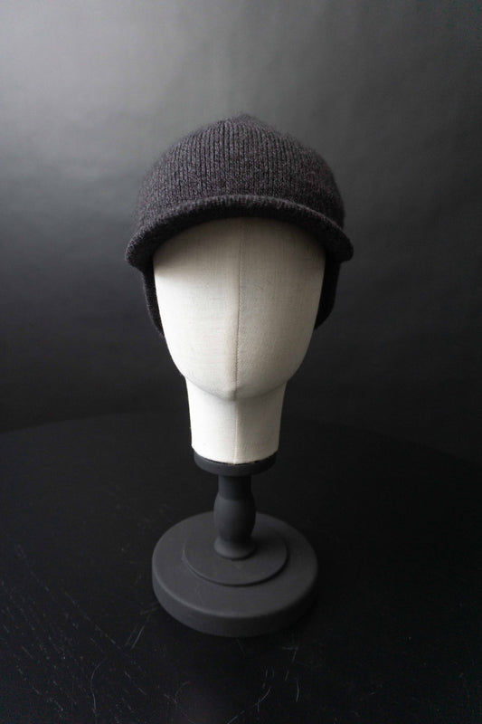 Vintage Bugatti Schiebermütze Strick, Grau–Purple theplaincircle vintage